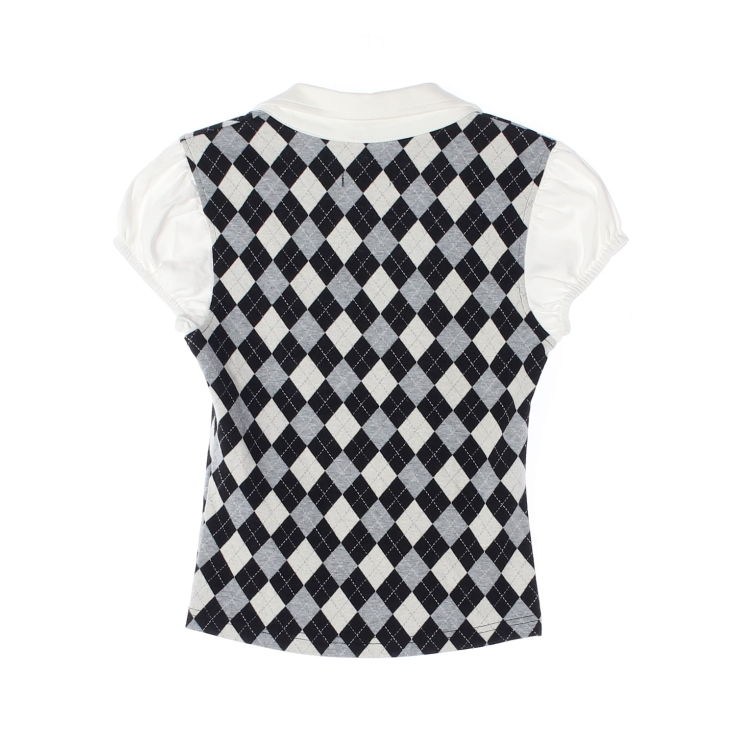 티오에이치 TOH 25SS DOLLY TOP 아가일 패턴 슬림핏 셔츠 블라우스 이미지 2