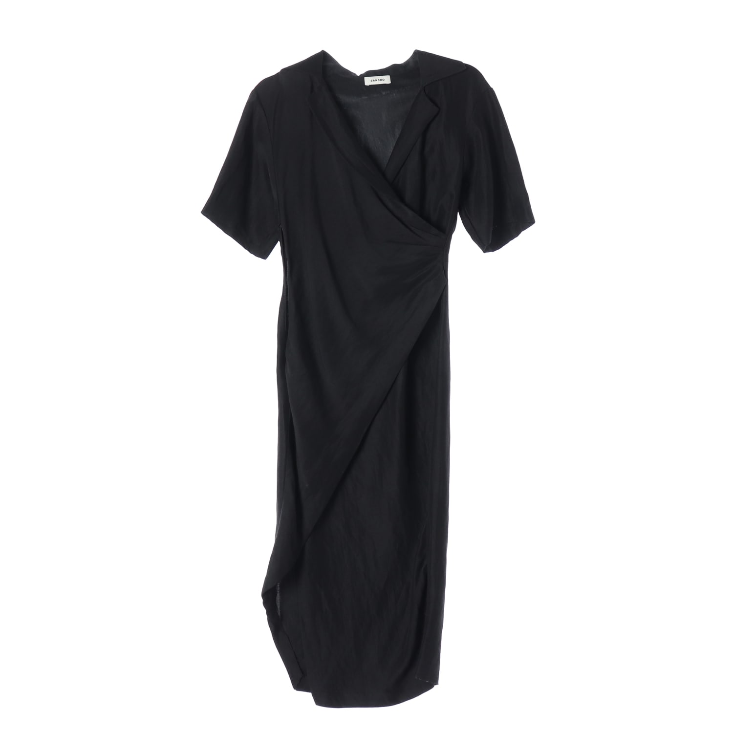 (새상품) 산드로 22SS 랩 카라 마 롱 원피스 이미지 1