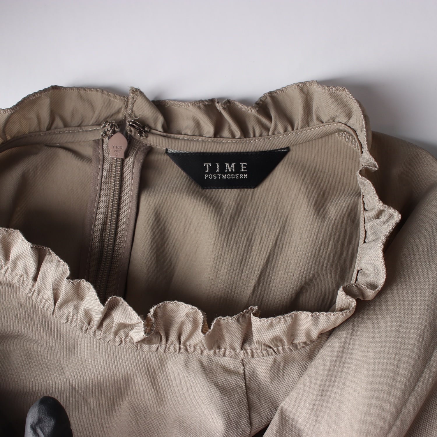 타임 러플 플리츠 벨티드 롱 원피스 이미지 3