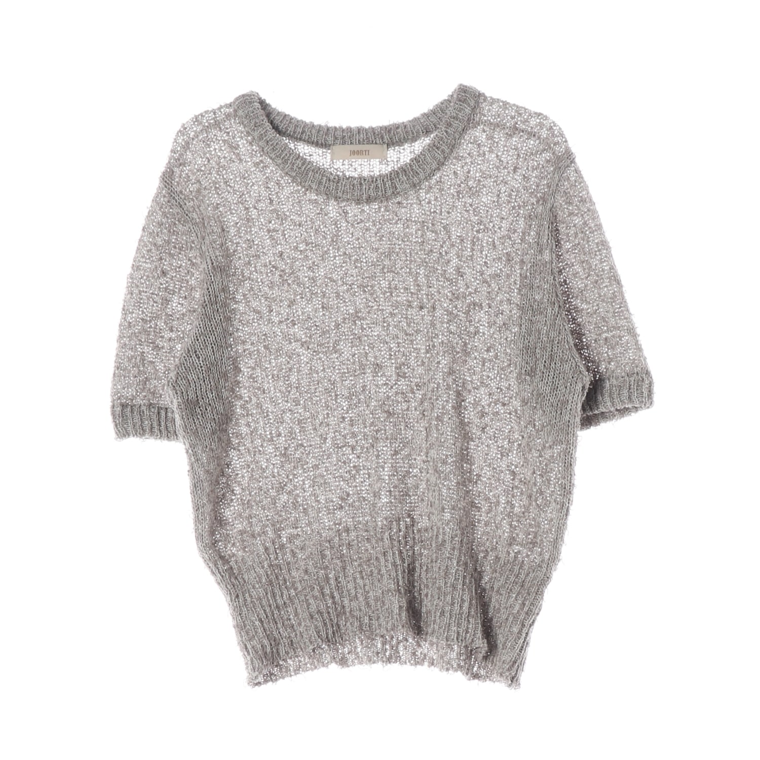 주르티 24SS 얇은 니트 반팔 티셔츠 이미지 1