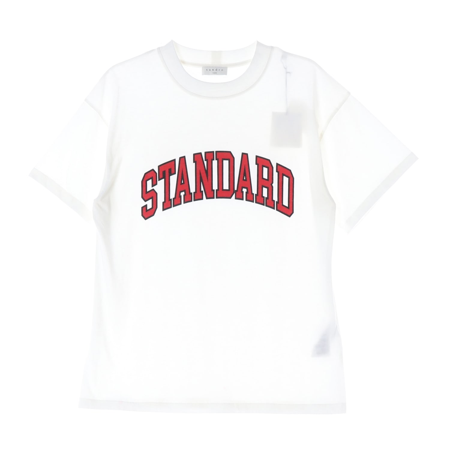 (새상품) 산드로 STANDARD 레터링 오버핏 코튼 반팔 티셔츠 이미지 1