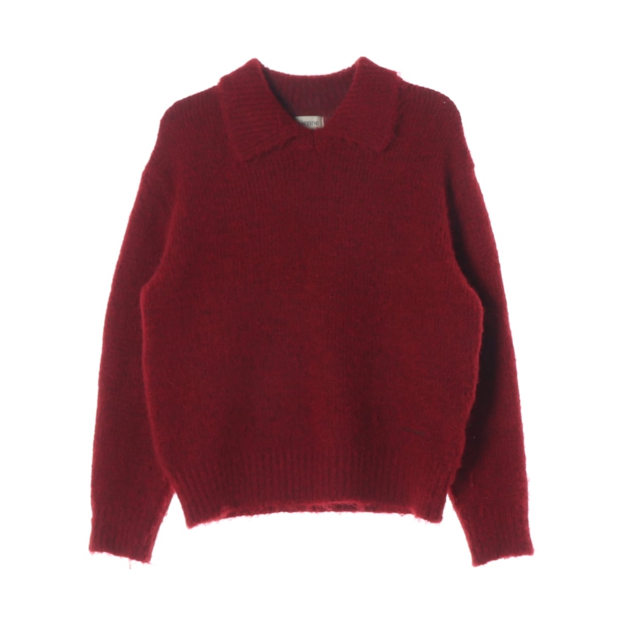 시엔느 23FW Monica 모니카 카라 울 블렌드 니트 스웨터 레드 상세 이미지 1