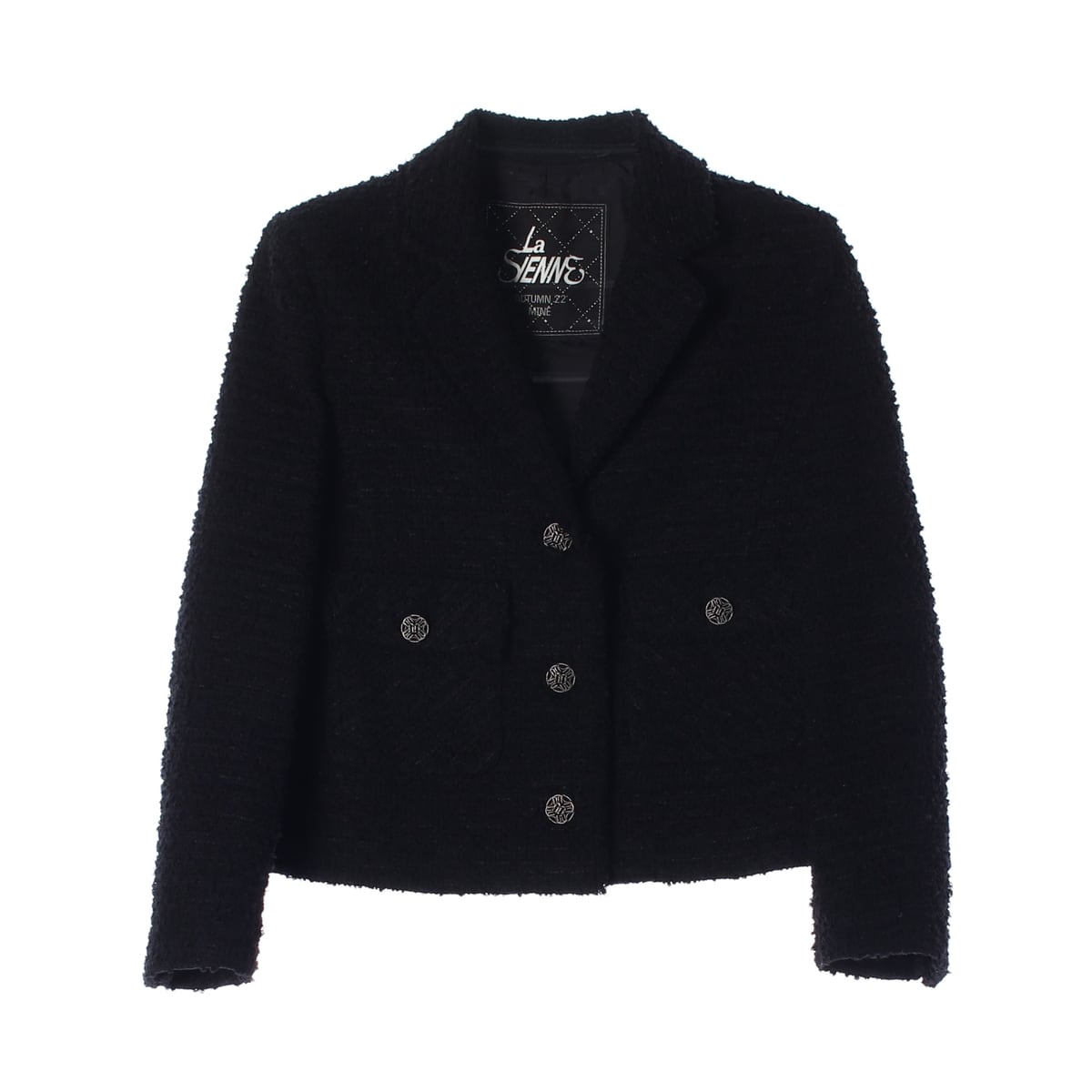 마인 22FW 울 블렌드 트위드 재킷 블랙 상세 이미지 1