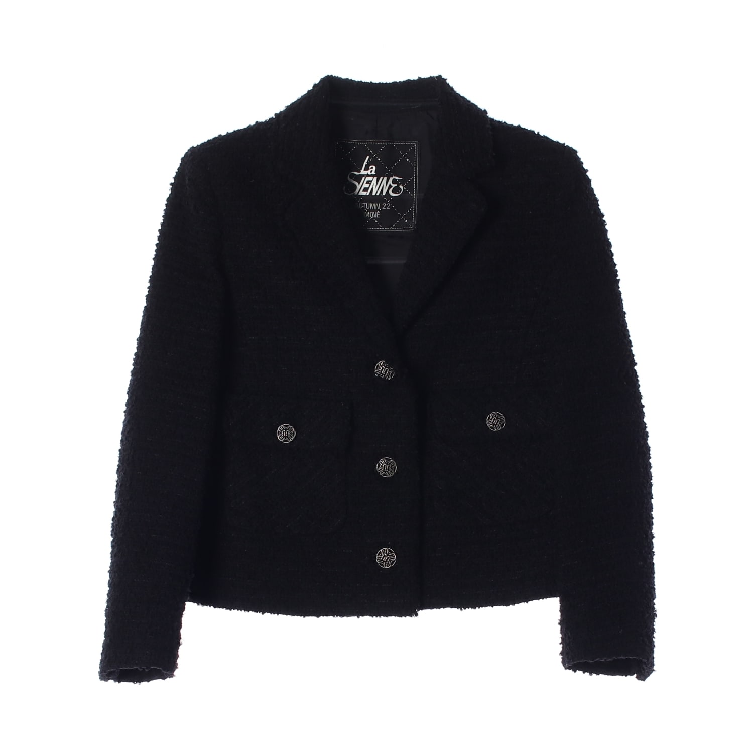 마인 22FW 울 블렌드 트위드 재킷 블랙 이미지 1