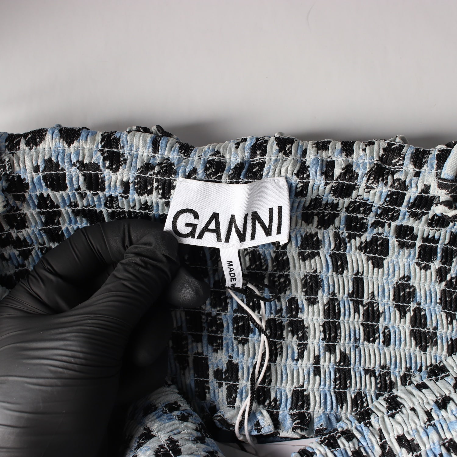 (새상품) 가니 GANNI 21SS 레오파드 슬리브리스 롱 원피스 블루 이미지 3