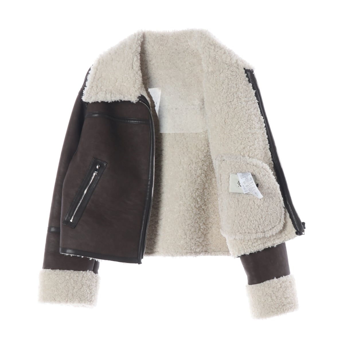 아틀리에 나인 24FW 크롭 인조가죽 무스탕 재킷 상세 이미지 2