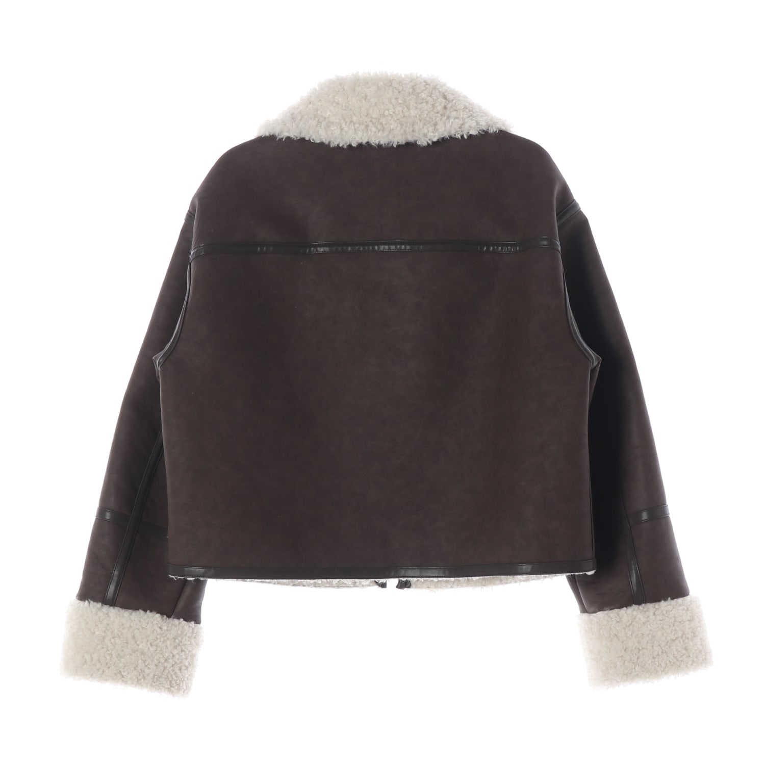 아틀리에 나인 24FW 크롭 인조가죽 무스탕 재킷 이미지 3