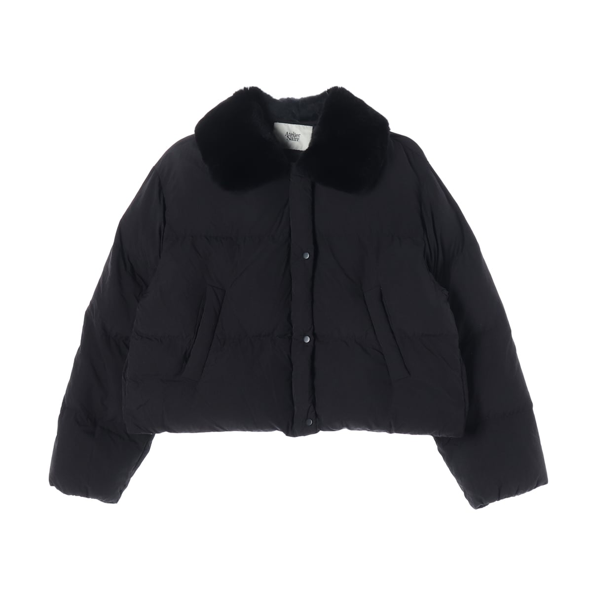 아틀리에 나인 23FW 퍼 칼라 크롭 오버핏 숏 패딩 상세 이미지 1