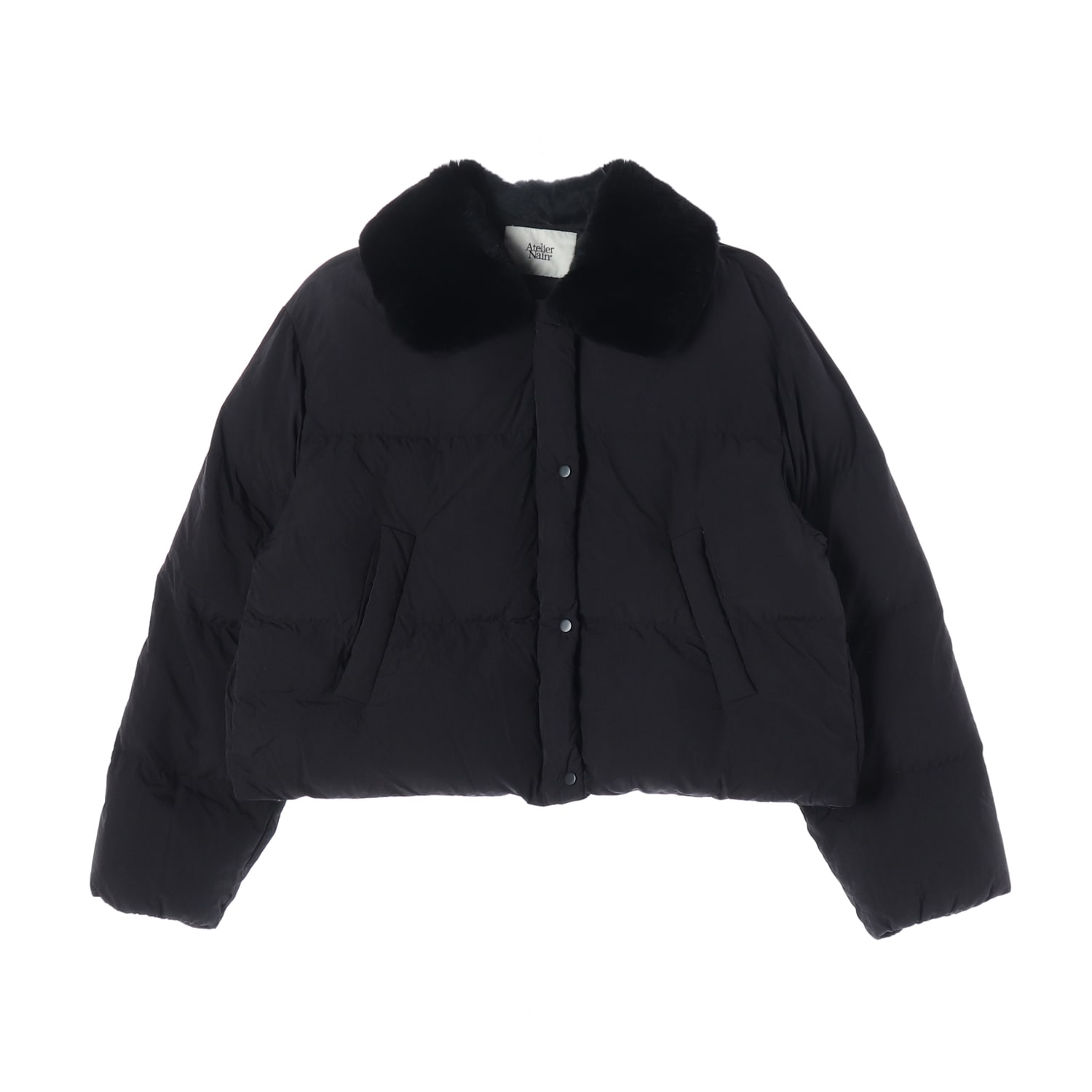 아틀리에 나인 23FW 퍼 칼라 크롭 오버핏 숏 패딩 이미지 1