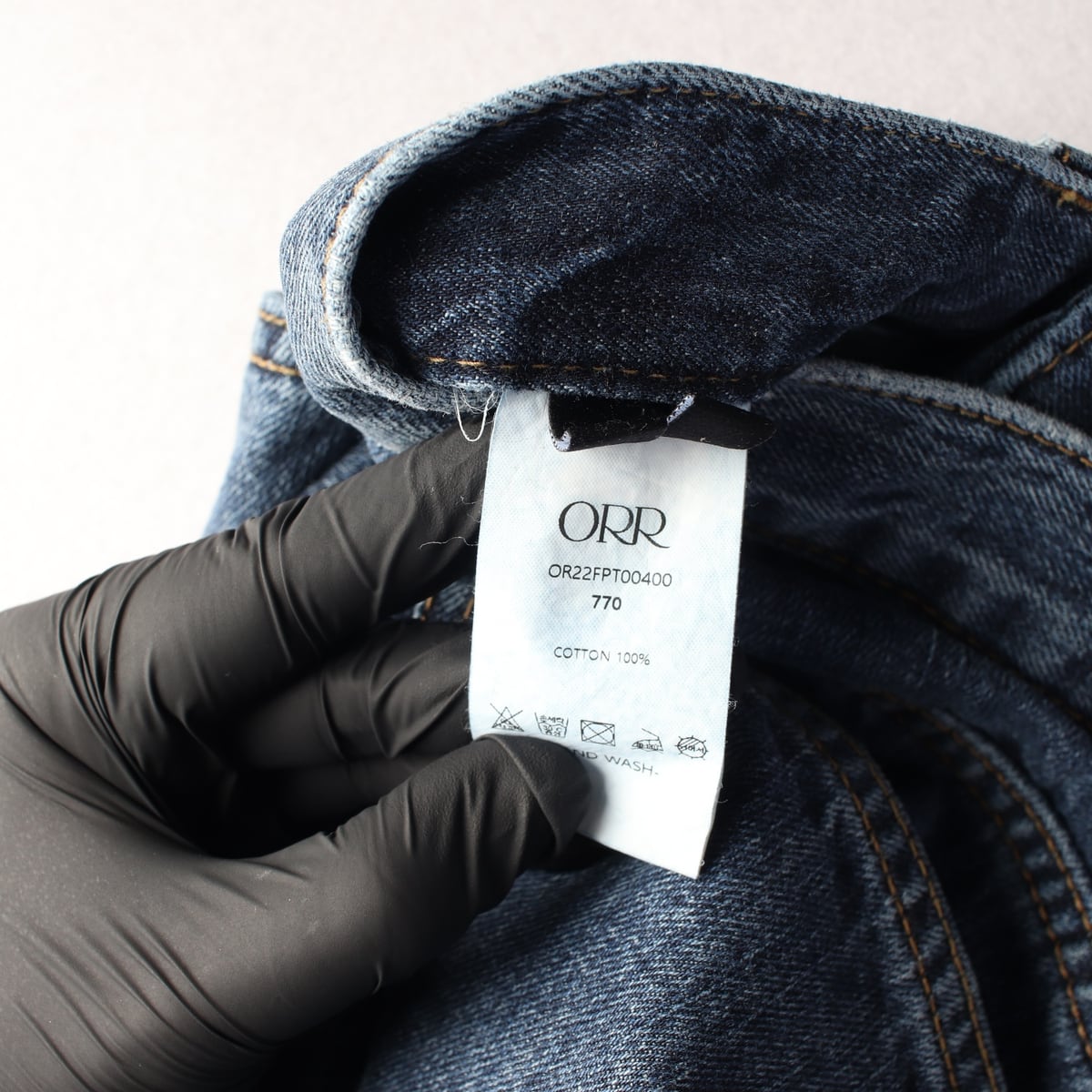오르 ORR 22FW 워싱 스트레이트핏 데님팬츠 다크인디고 상세 이미지 5