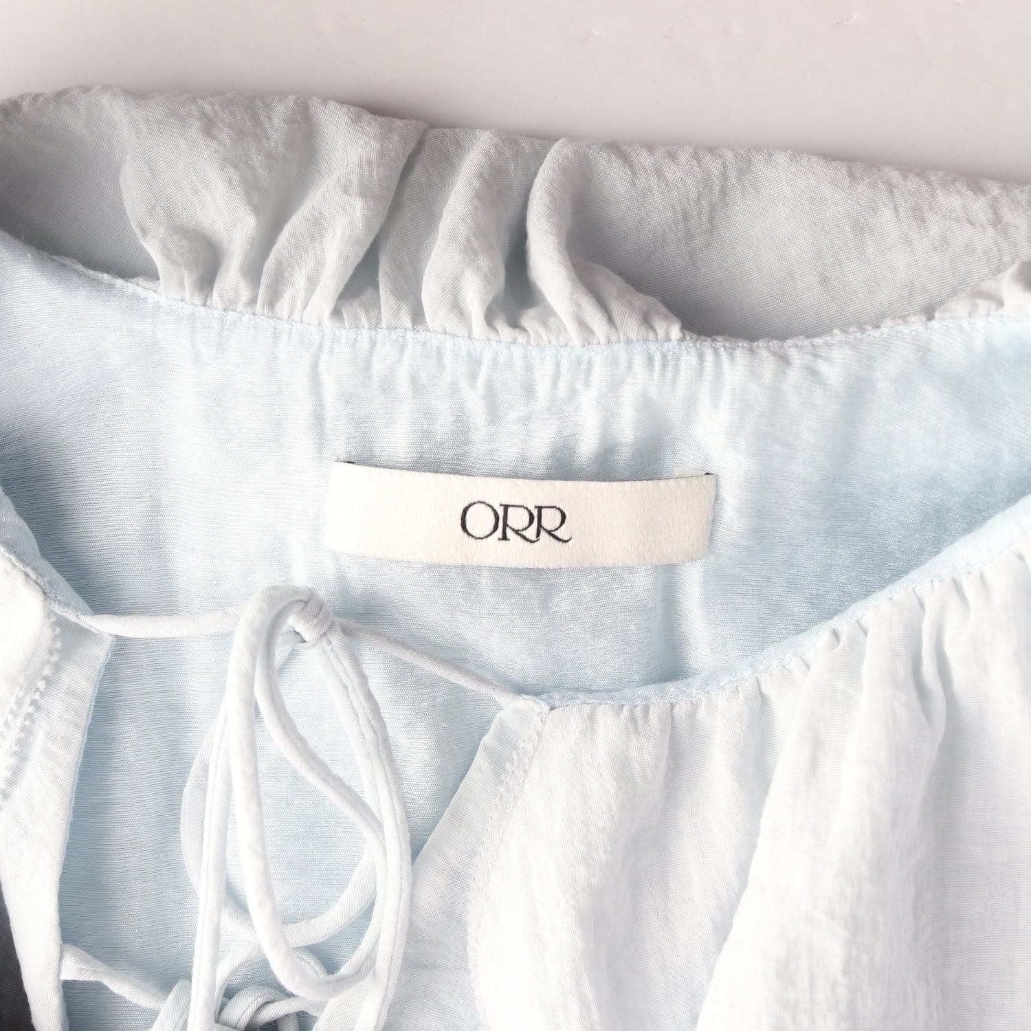 오르 ORR 23SS 와이드 러플 카라 블라우스 스카이블루 이미지 3