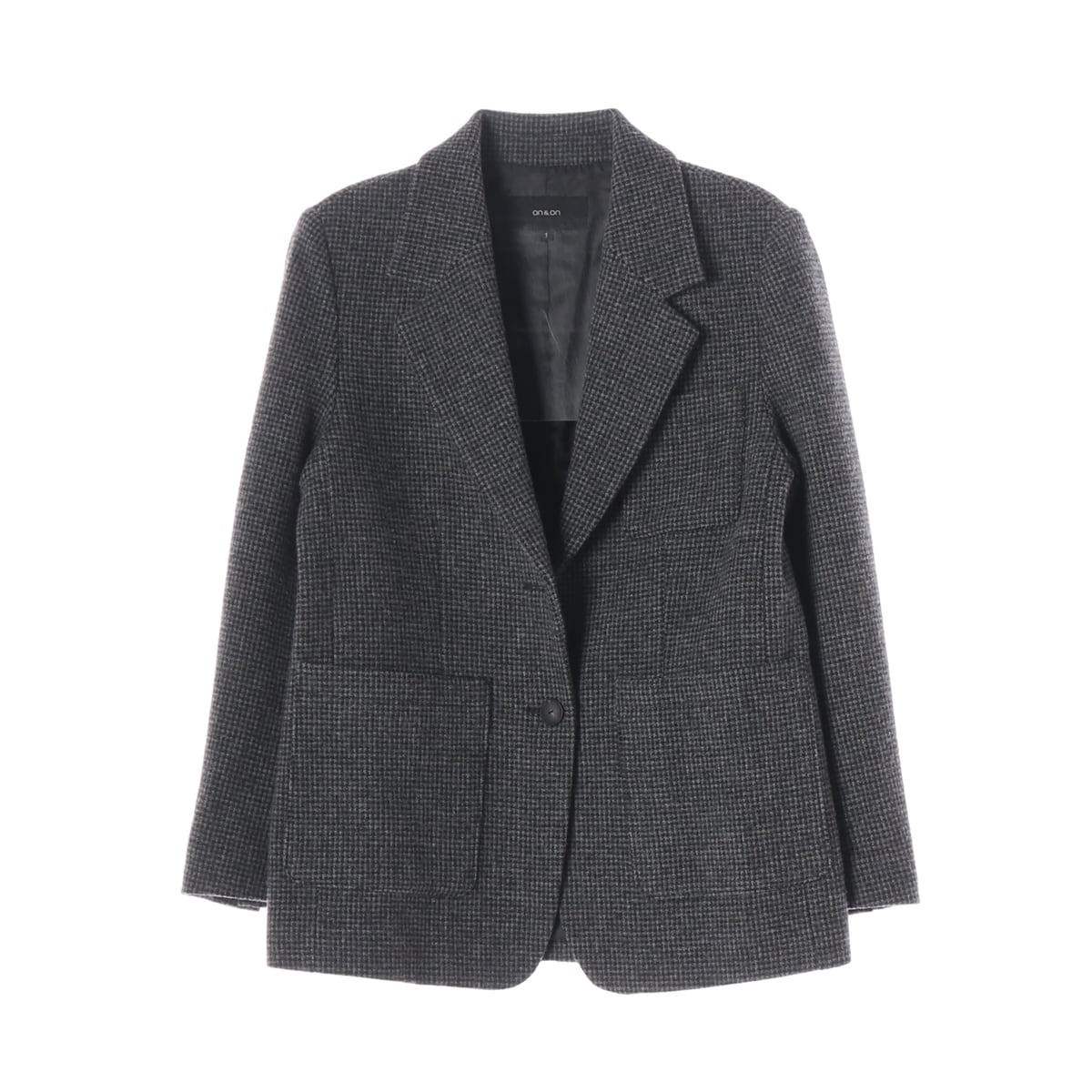 온앤온 22FW 체크 패턴 울 블레이저 재킷 상세 이미지 1