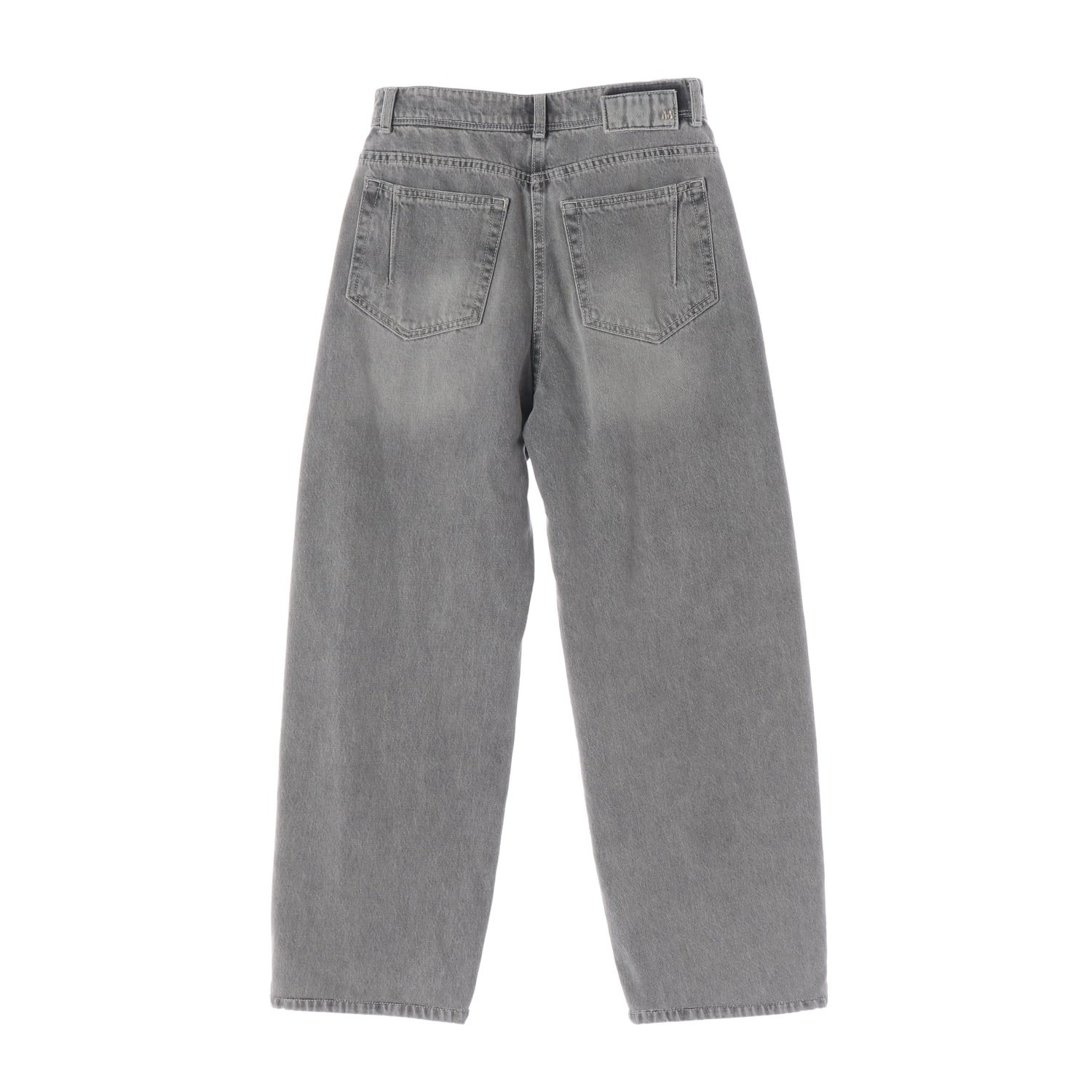 마인 24FW 워싱 와이드핏 커브드 데님팬츠 그레이 이미지 2