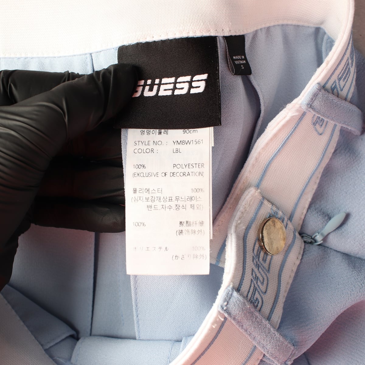 게스 22SS 로고 밴딩 플리츠 미니 스커트 테니스 골프 스카이블루 상세 이미지 3
