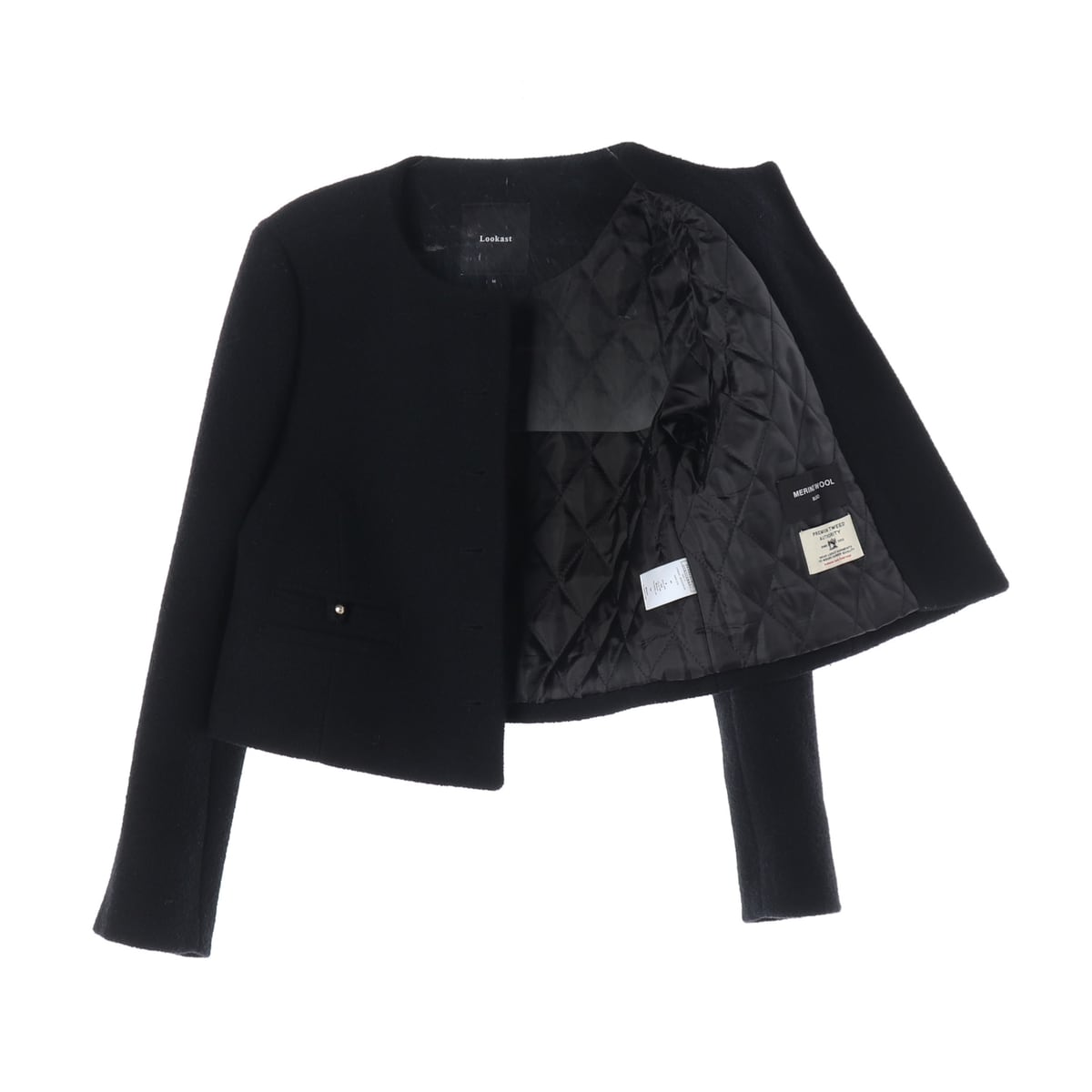 룩캐스트 23FW 라운드넥 울 크롭 재킷 상세 이미지 2