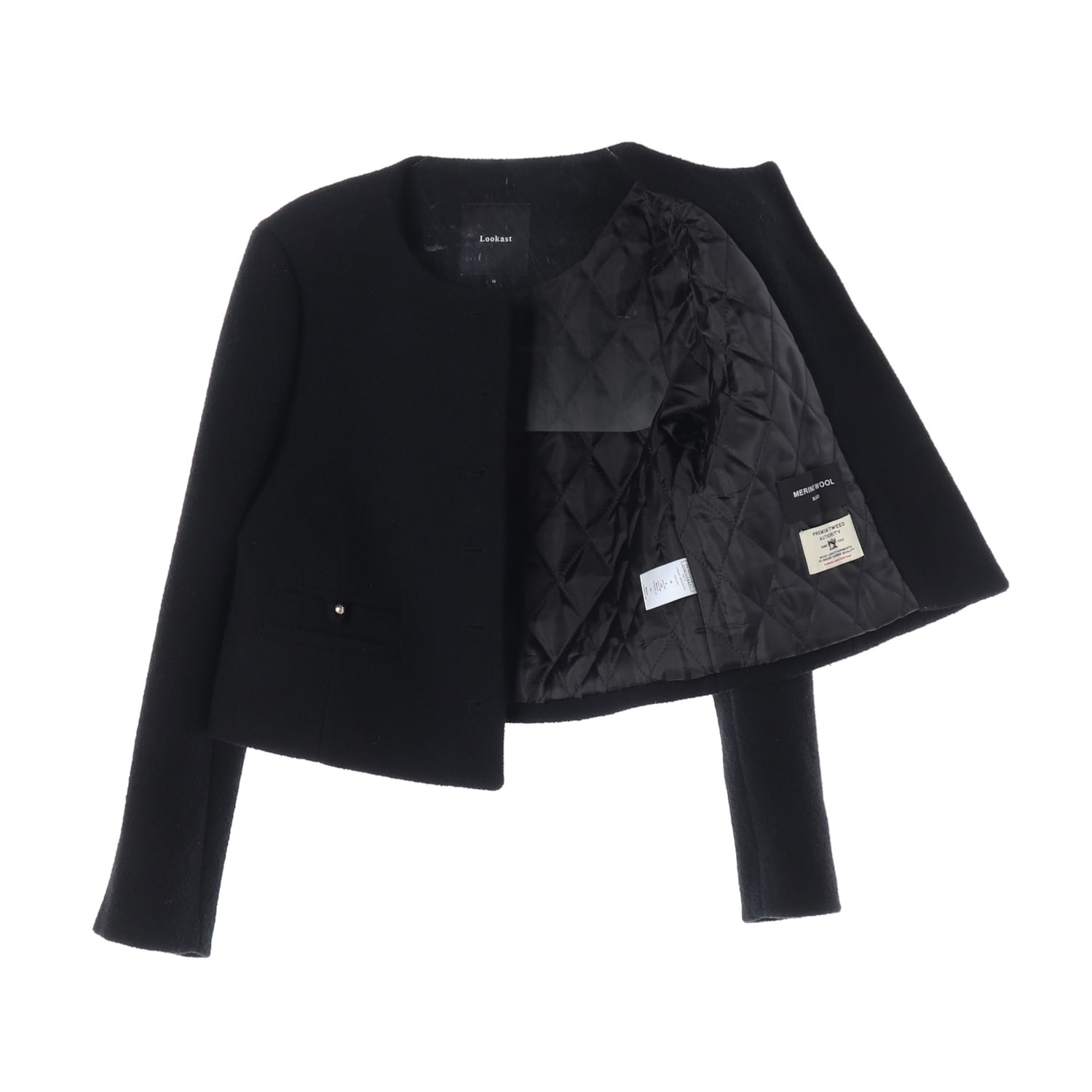 룩캐스트 23FW 라운드넥 울 크롭 재킷 이미지 2