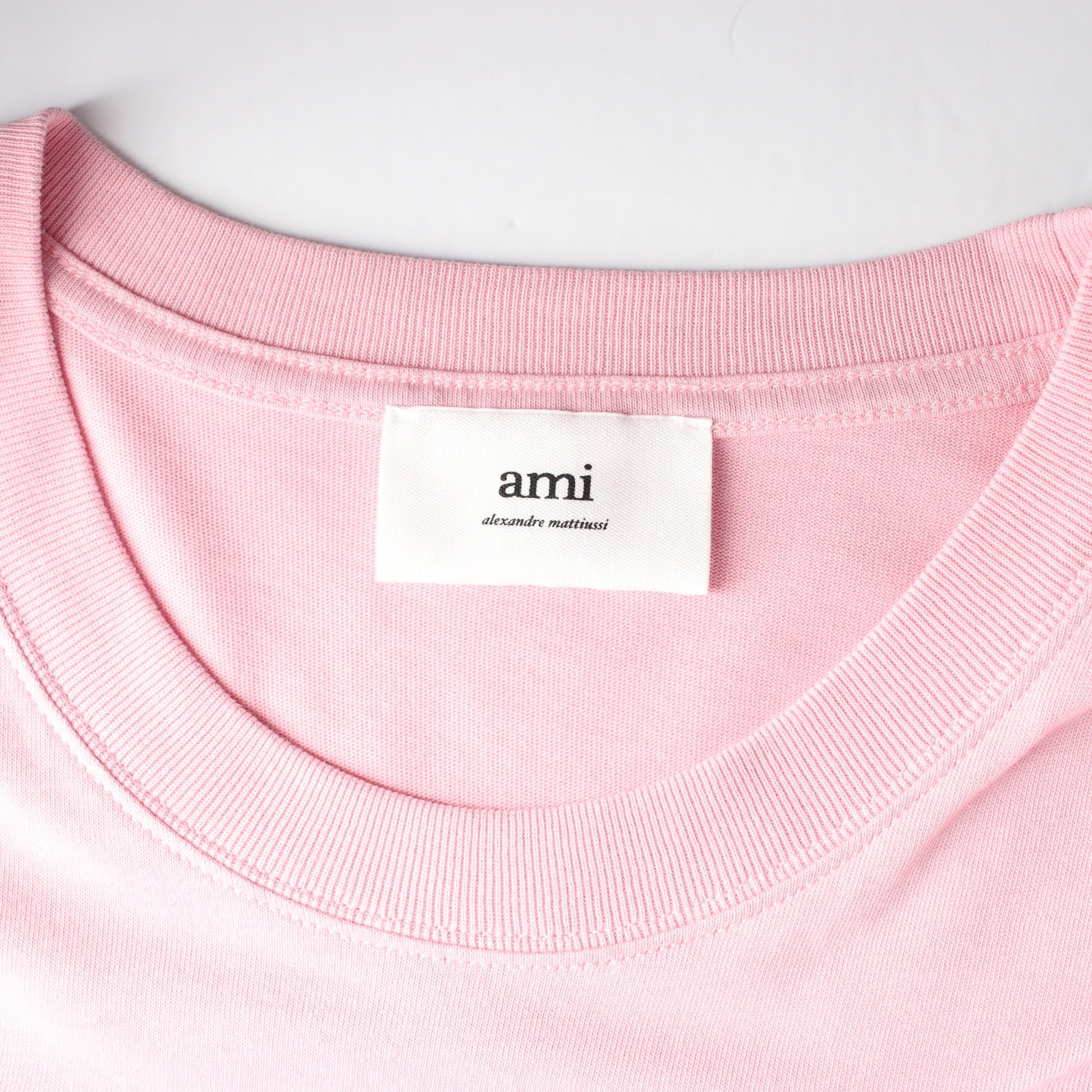 아미 ami 22SS 하트 로고 반팔 티셔츠 라이트핑크 이미지 3