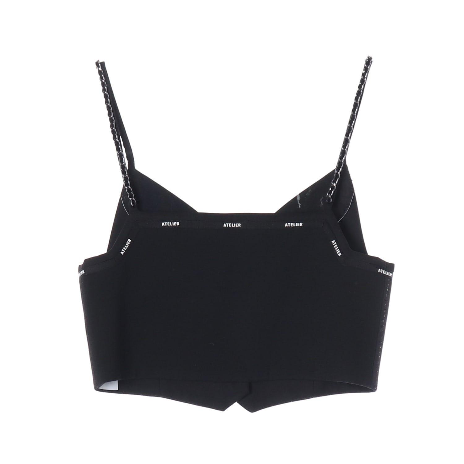 럭키슈에뜨 21FW 체인 슬리브 뷔스티에 베스트 크롭 탑 이미지 2