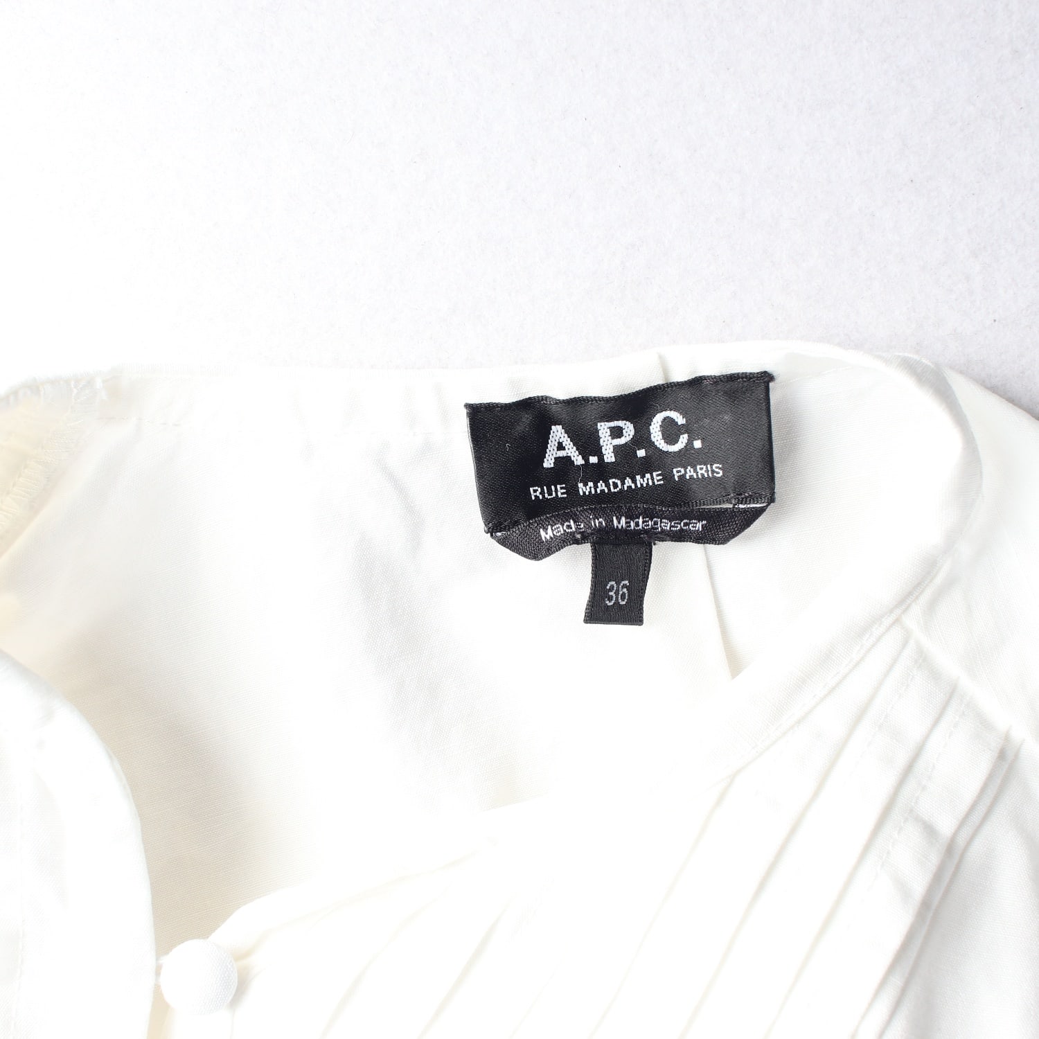아페쎄 APC 핀턱 플리츠 린넨 반팔 블라우스 화이트 이미지 3