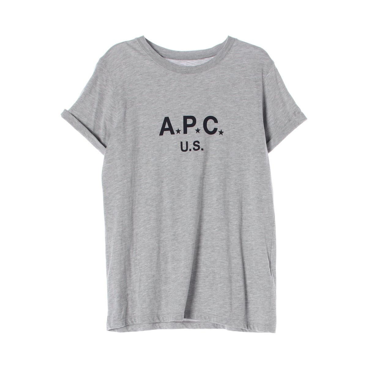 아페쎄 APC US 로고 프린트 반팔 티셔츠 멜란지그레이 상세 이미지 1