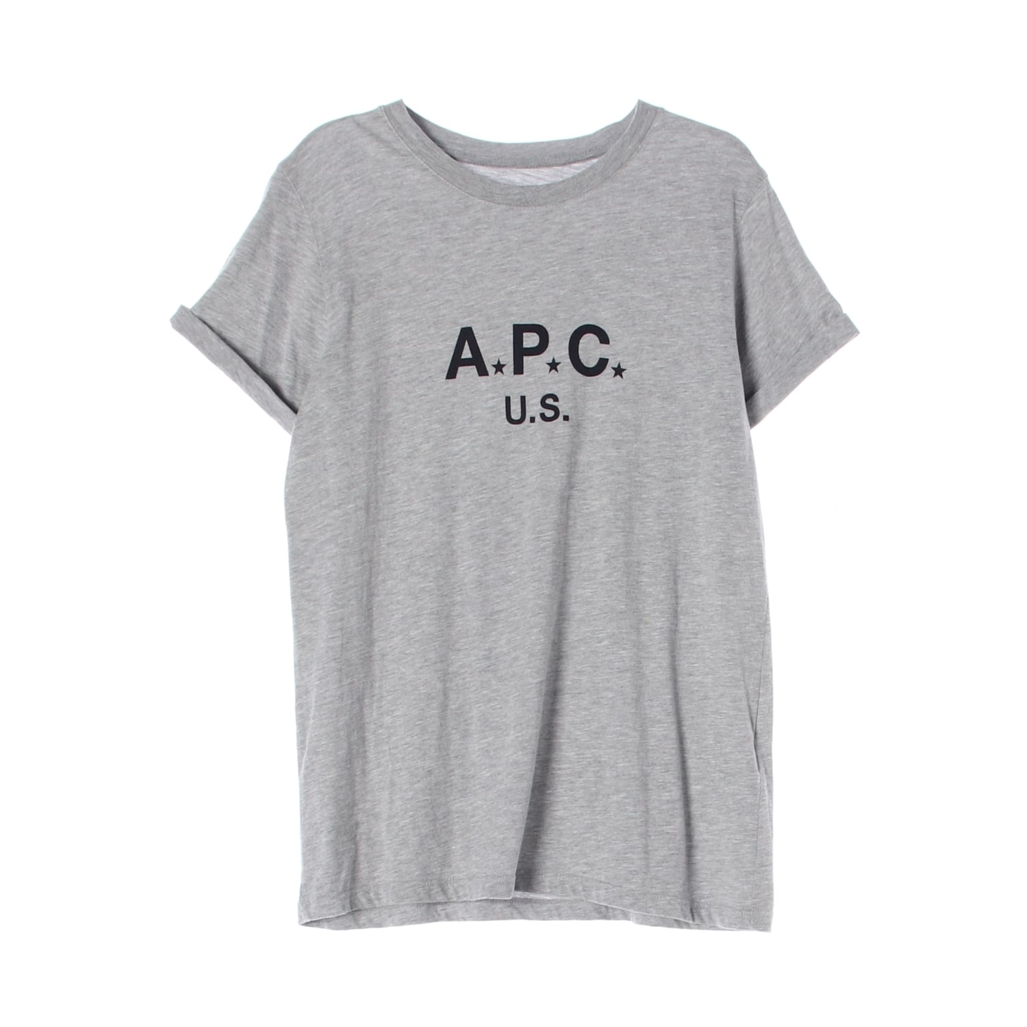 아페쎄 APC US 로고 프린트 반팔 티셔츠 멜란지그레이 이미지 1