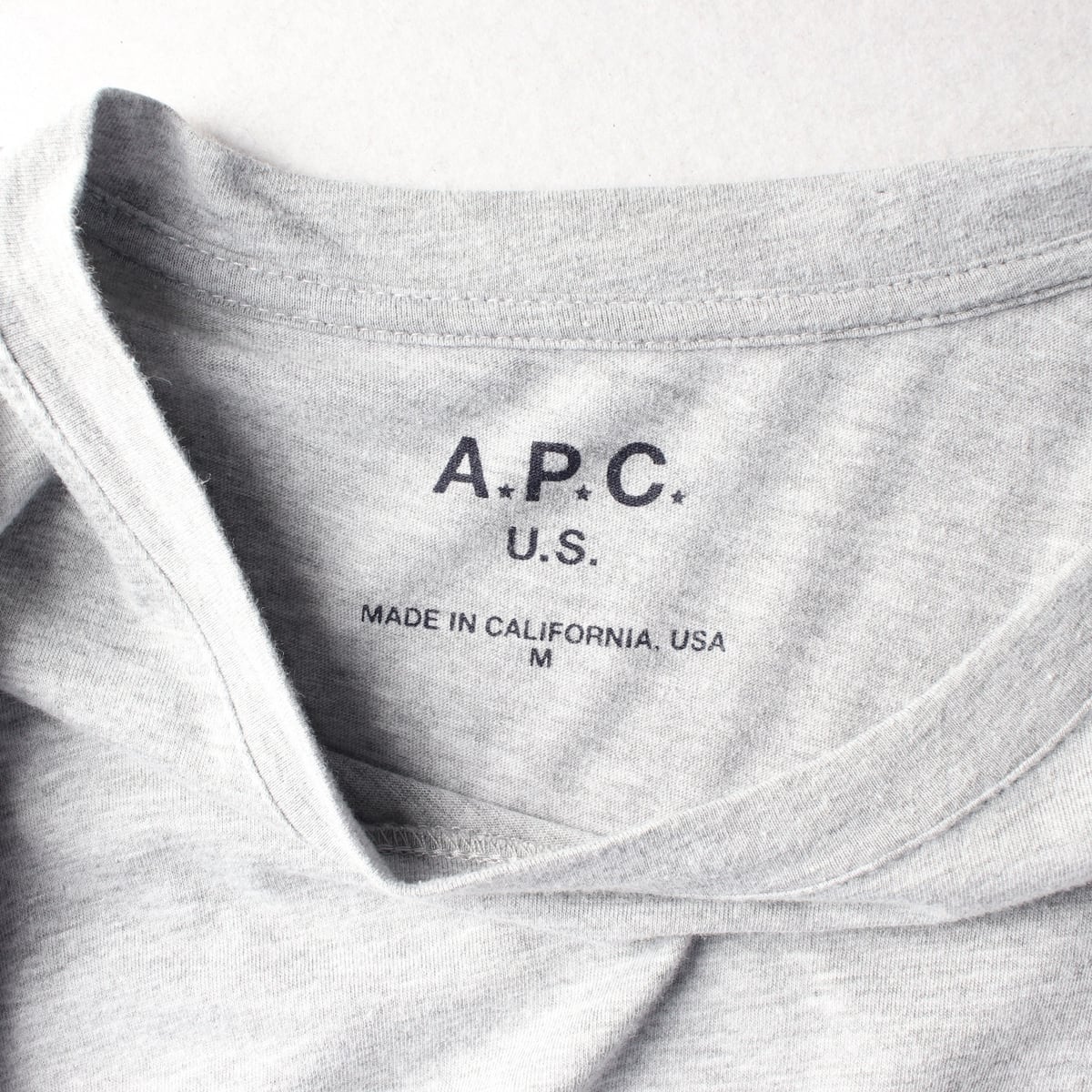 아페쎄 APC US 로고 프린트 반팔 티셔츠 멜란지그레이 상세 이미지 3