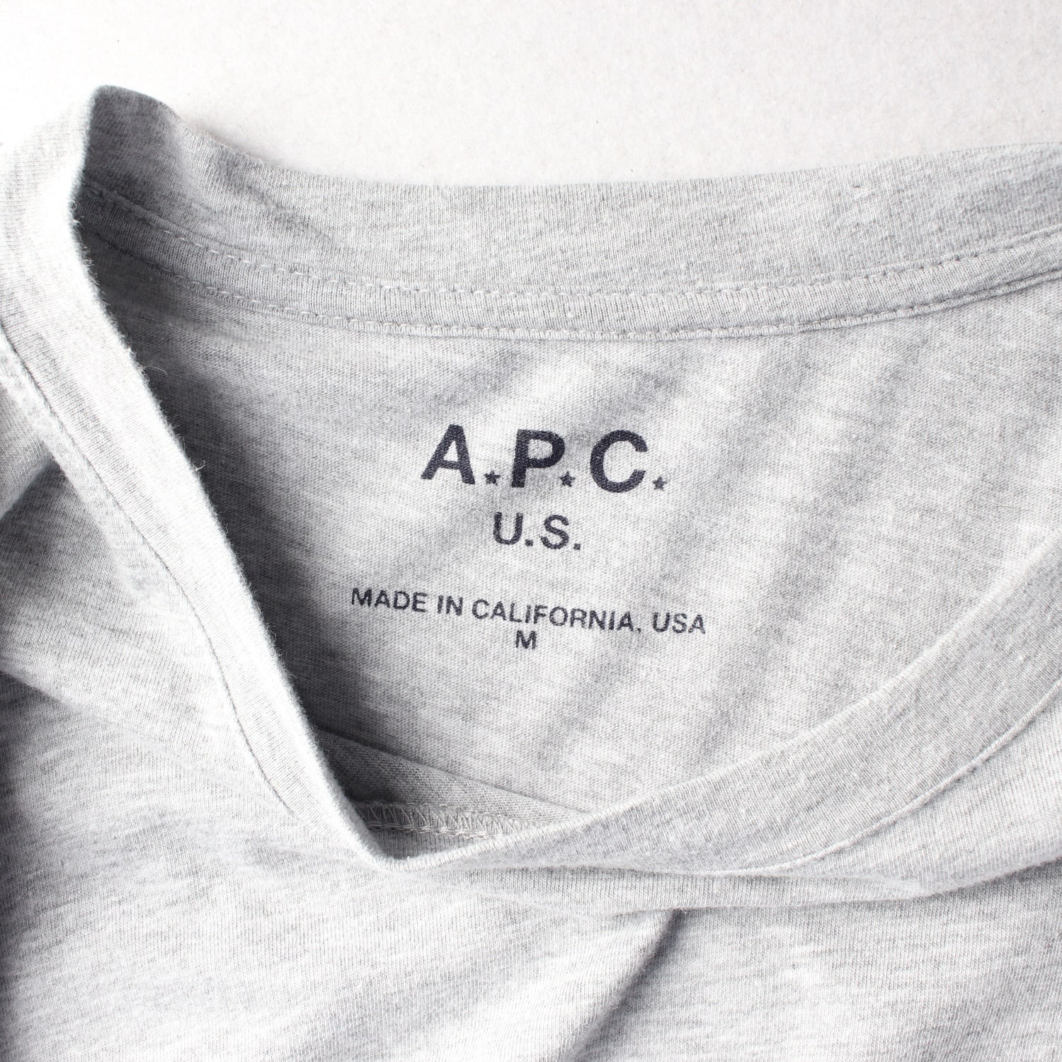 아페쎄 APC US 로고 프린트 반팔 티셔츠 멜란지그레이 이미지 3