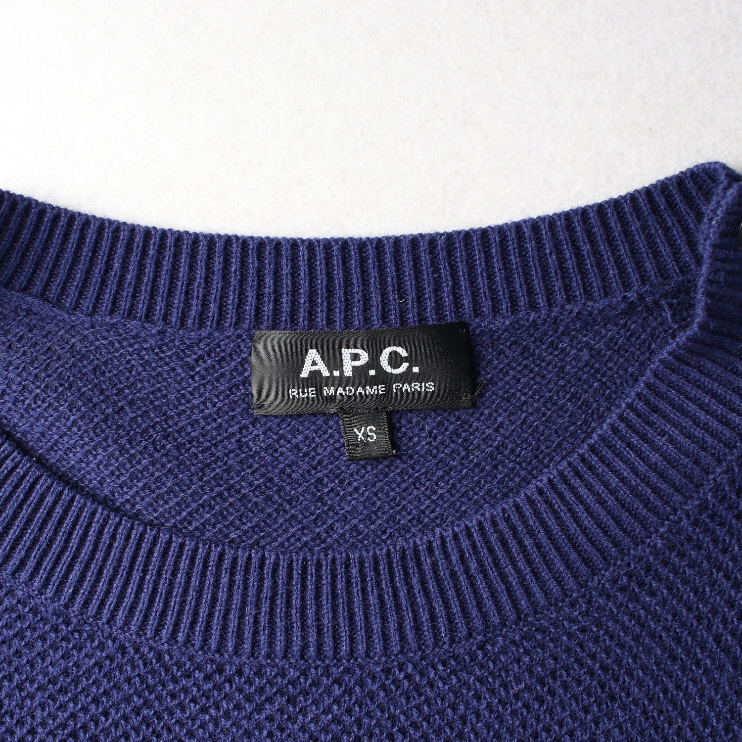 아페쎄 APC 어깨 버튼 코튼 캐시미어 반팔 니트 블루 이미지 3