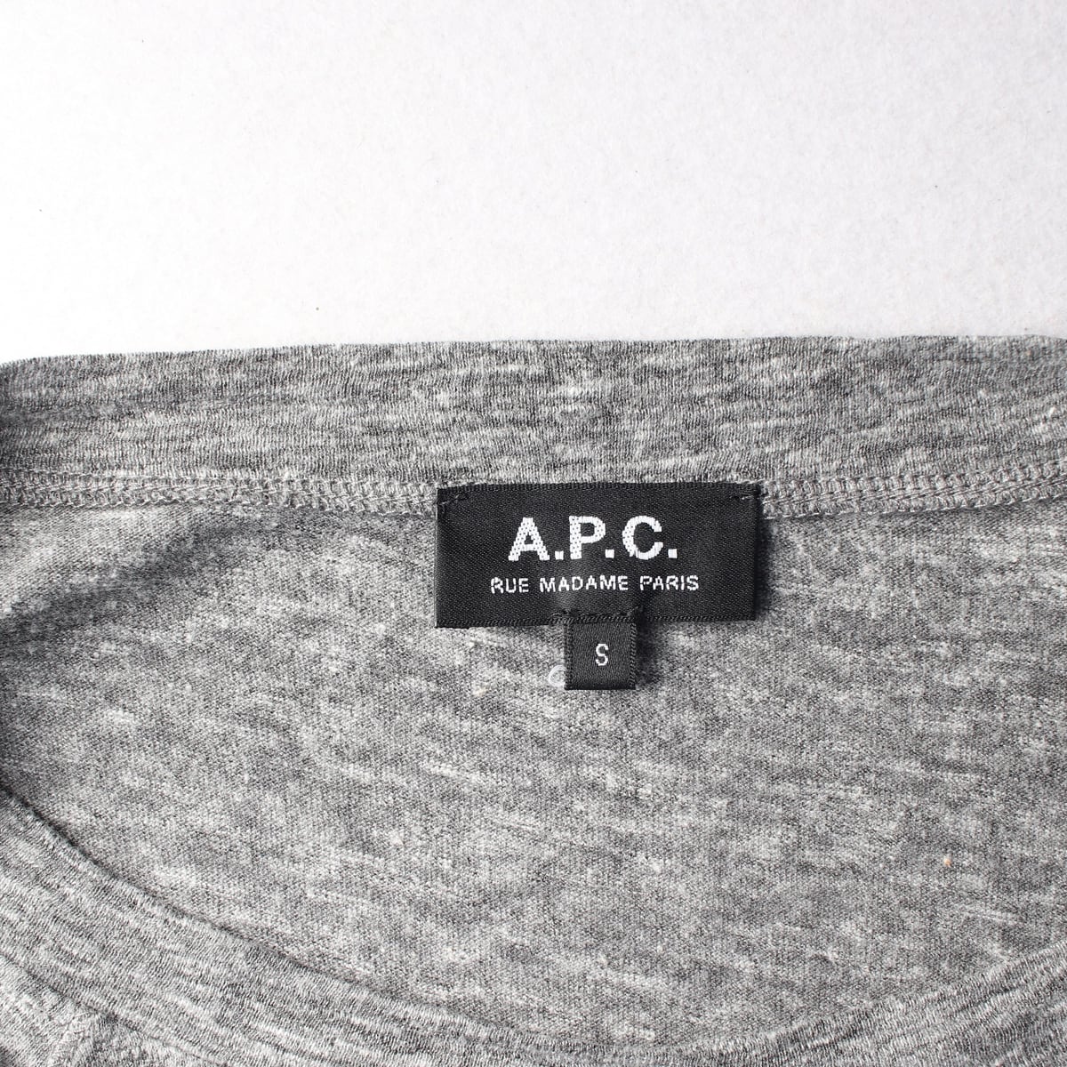 아페쎄 APC 면 래글런 슬리브 긴팔 티셔츠 멜란지그레이 상세 이미지 3