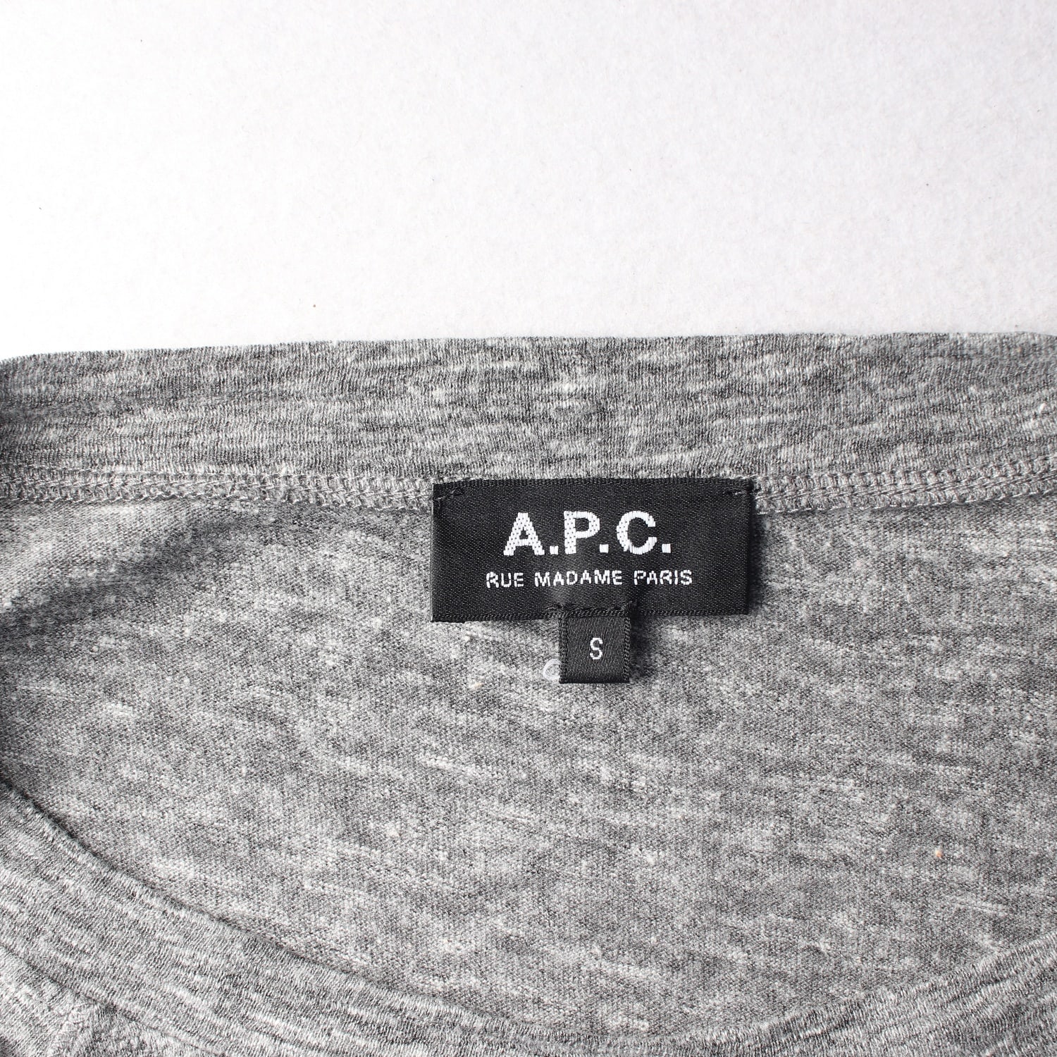 아페쎄 APC 면 래글런 슬리브 긴팔 티셔츠 멜란지그레이 이미지 3