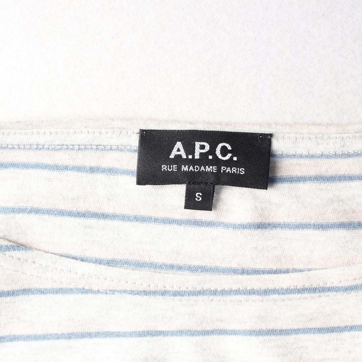 아페쎄 APC 스트라이프 면 긴팔 티셔츠 헤더그레이 상세 이미지 3