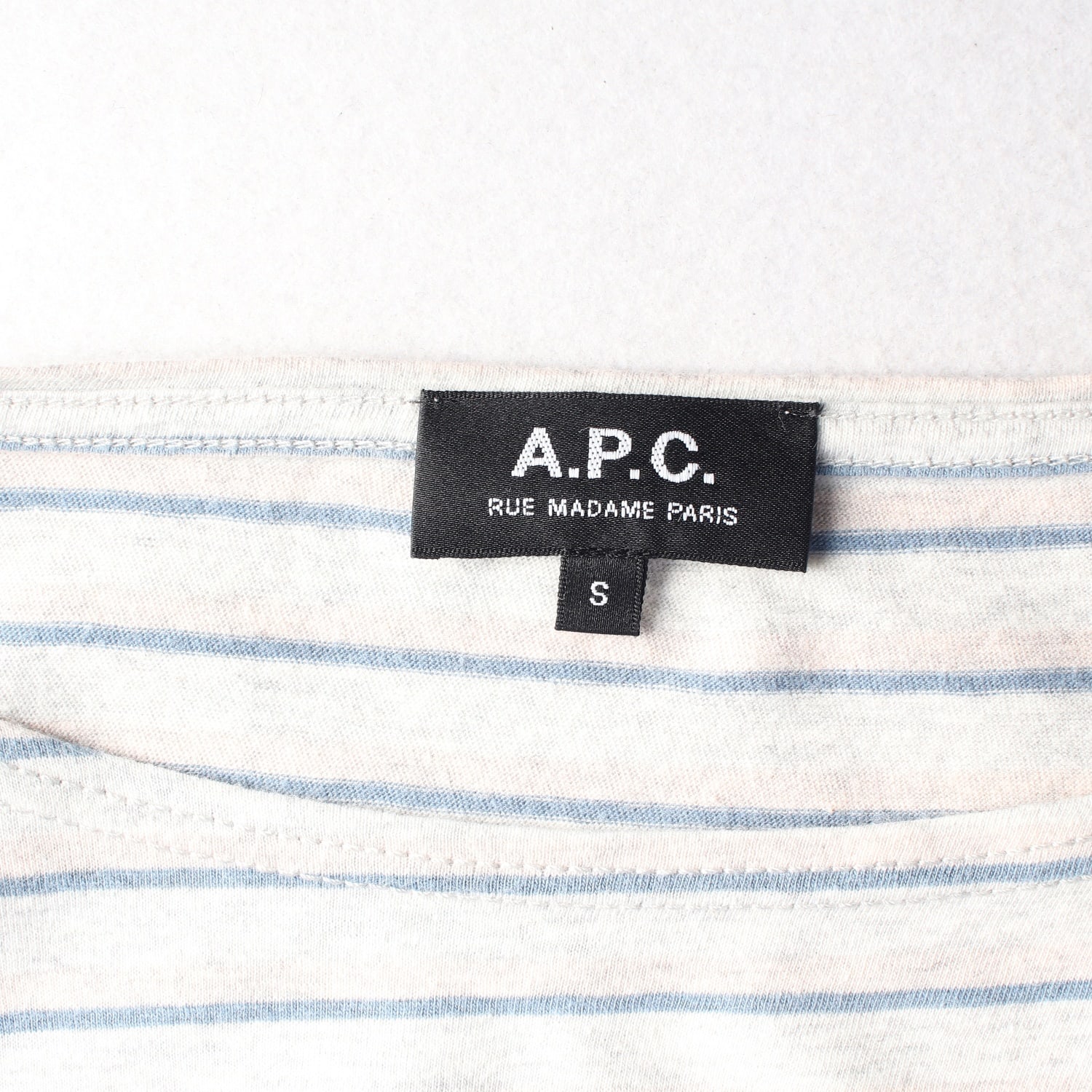 아페쎄 APC 스트라이프 면 긴팔 티셔츠 헤더그레이 이미지 3