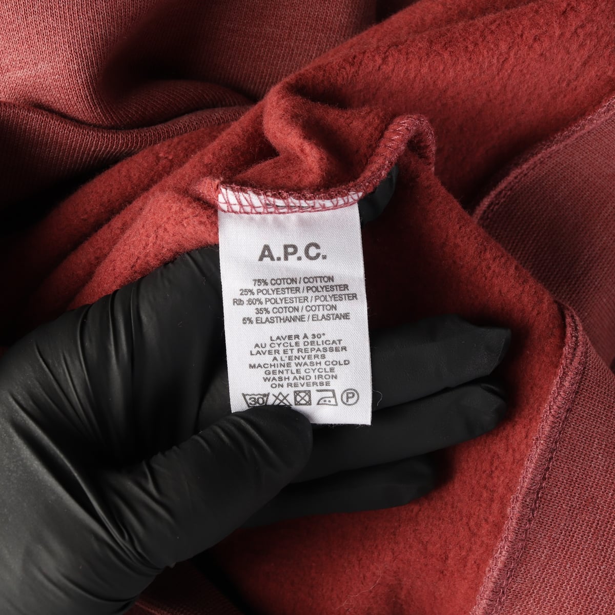 아페쎄 APC 어깨 지퍼 레귤러핏 기모 맨투맨 스웨트셔츠 상세 이미지 4