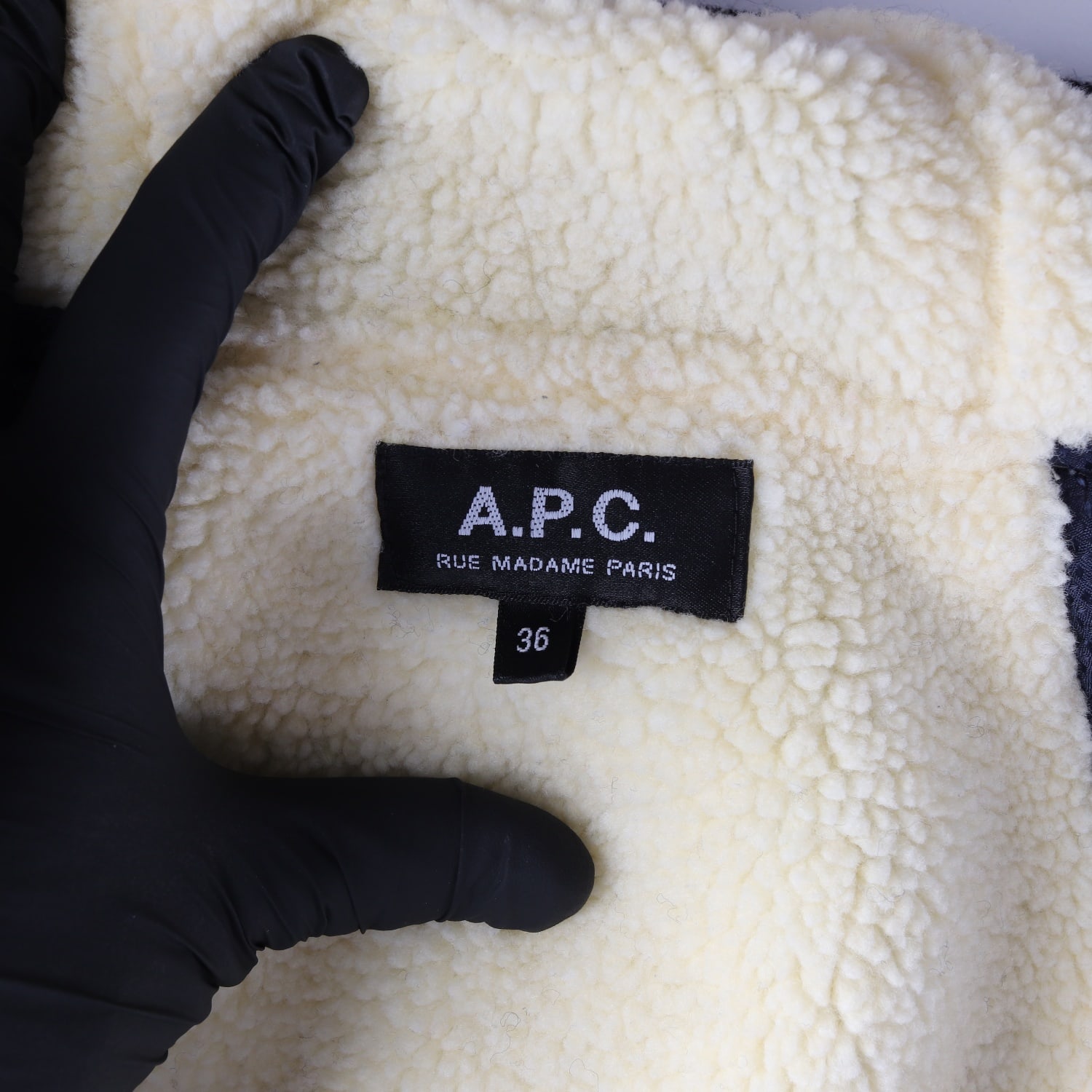 아페쎄 APC 양털 시어링 플리스 안감 후드 울 100% 코트 이미지 4