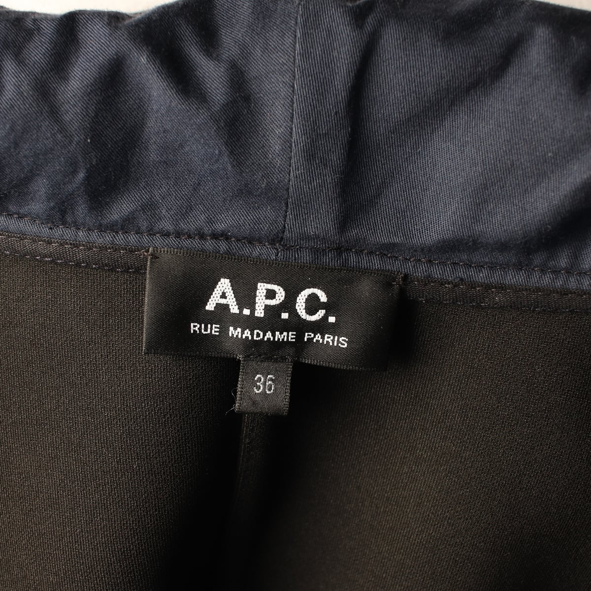 아페쎄 APC 후드 버튼 하프 코트 재킷 네이비 상세 이미지 3