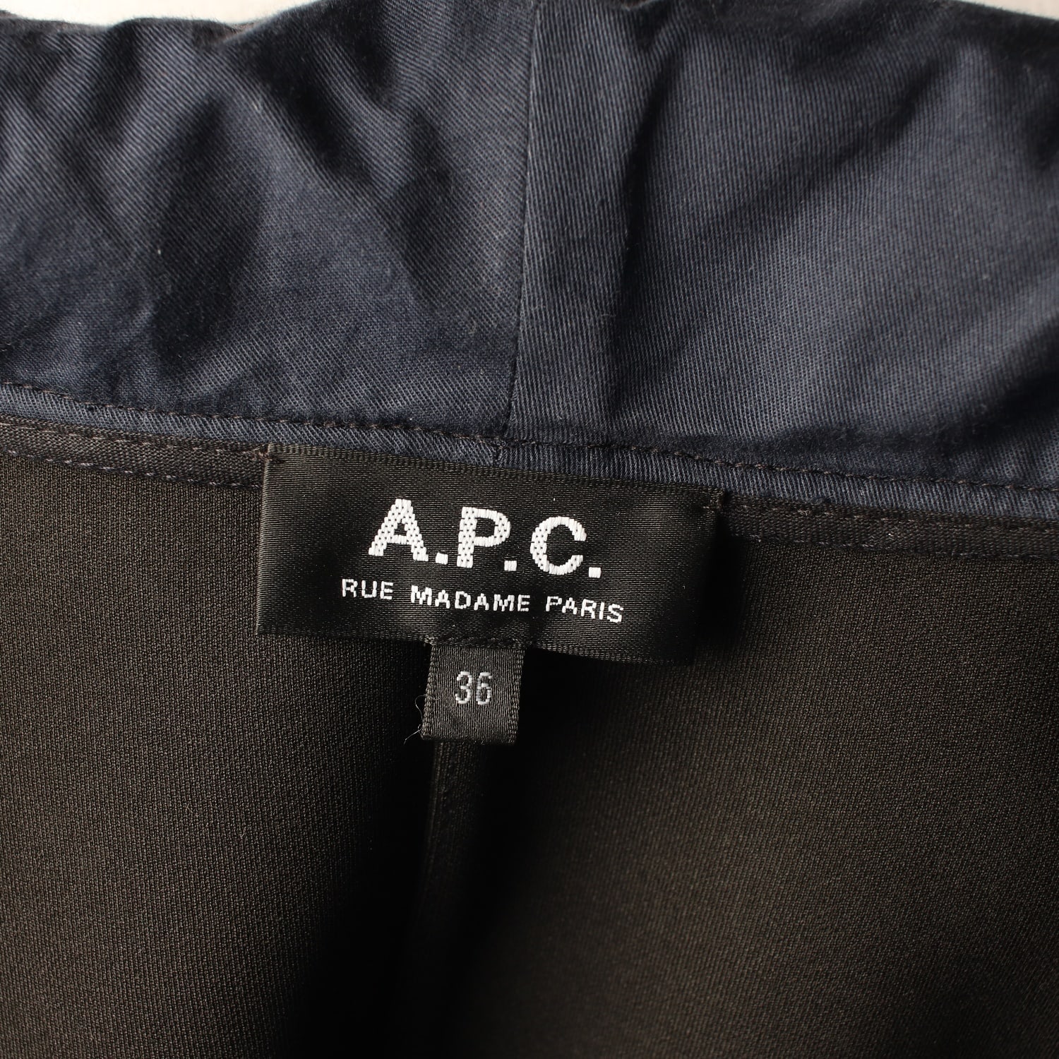 아페쎄 APC 후드 버튼 하프 코트 재킷 네이비 이미지 3