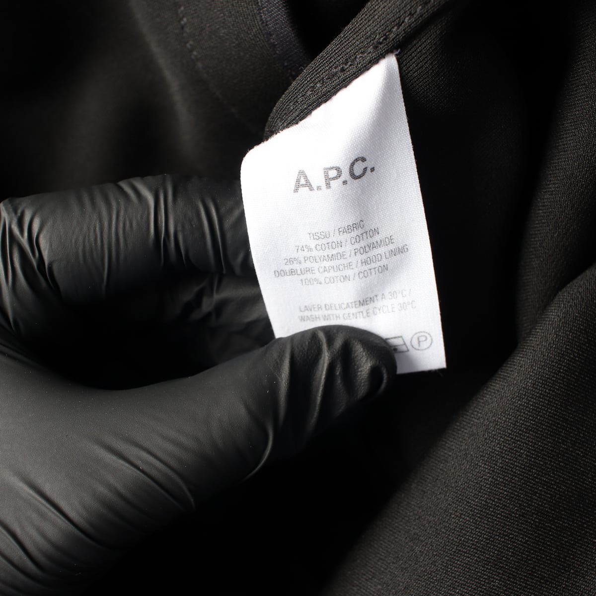 아페쎄 APC 후드 버튼 하프 코트 재킷 네이비 상세 이미지 4