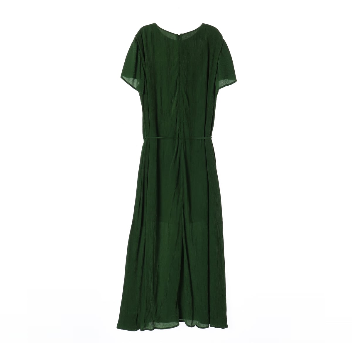 유메르 비스코스 플리츠 반팔 롱 원피스 그린 상세 이미지 2