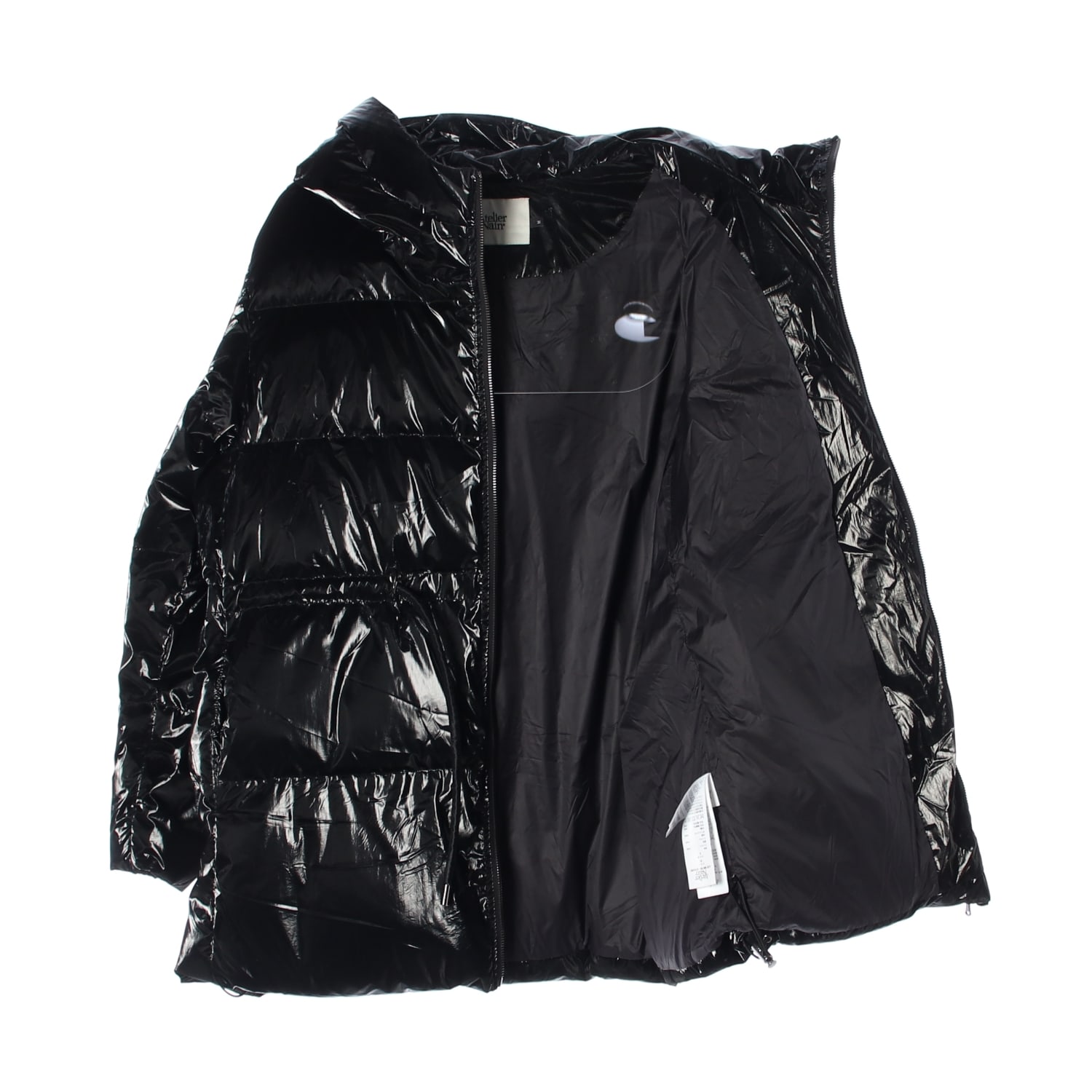 아틀리에 나인 24FW 글로시 후드 오리털 하프 패딩 이미지 2