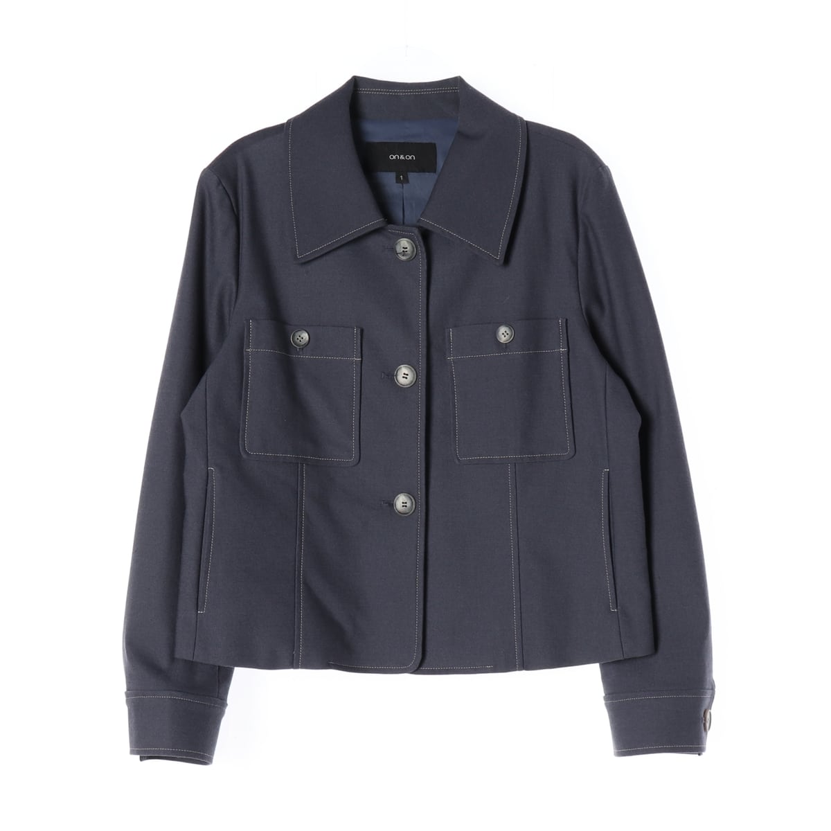 온앤온 21FW 컨트라스트 스티치 플랩 포켓 재킷 상세 이미지 1