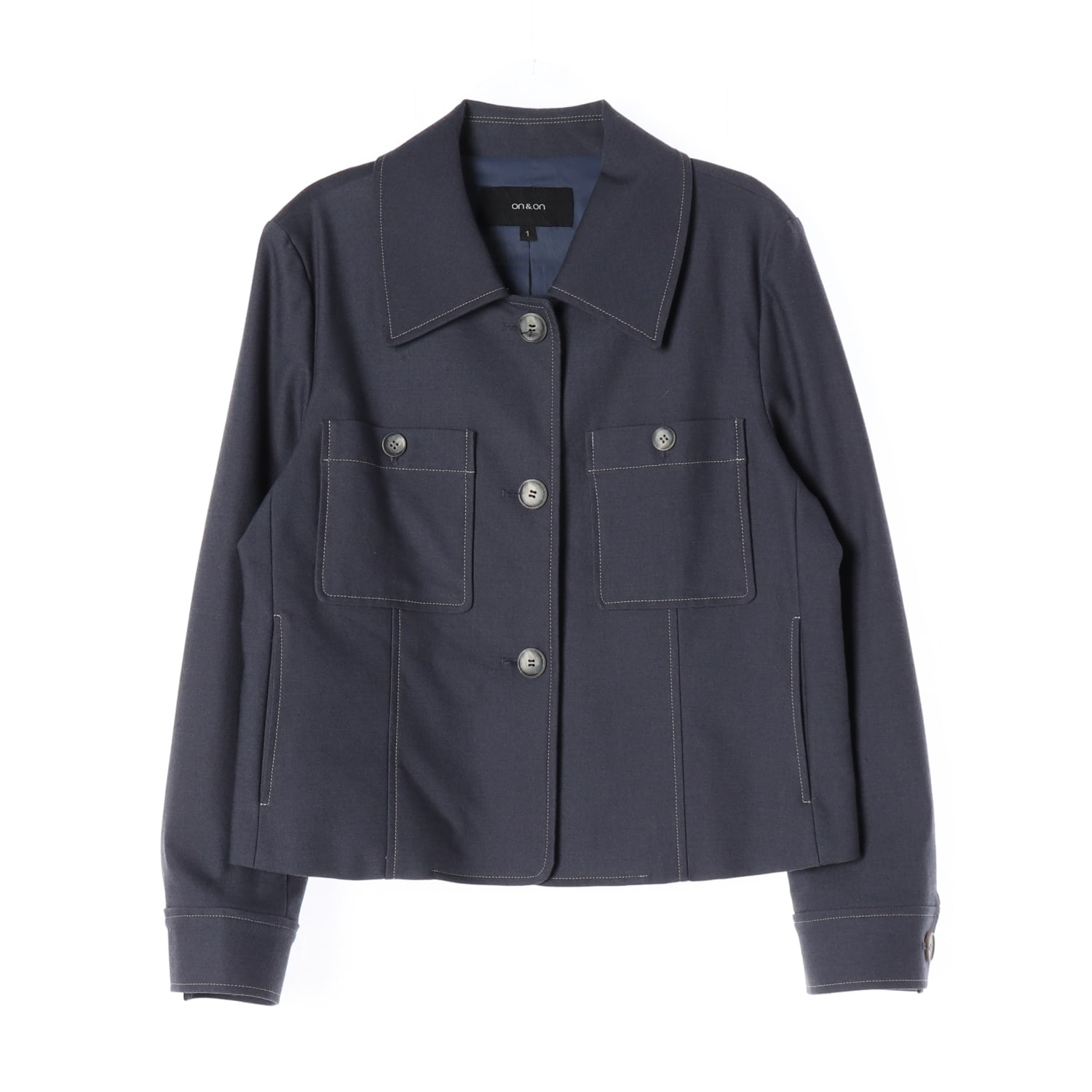 온앤온 21FW 컨트라스트 스티치 플랩 포켓 재킷 이미지 1