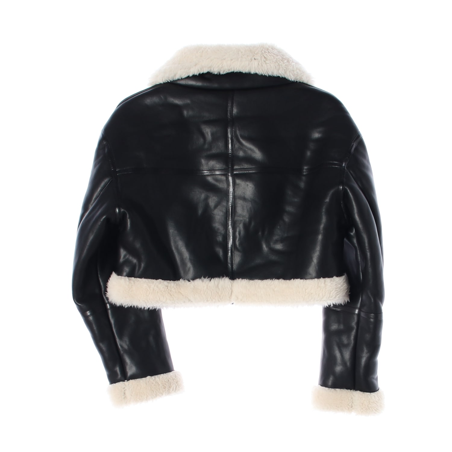 시눈 크롭 퍼 칼라 무스탕 재킷 이미지 2