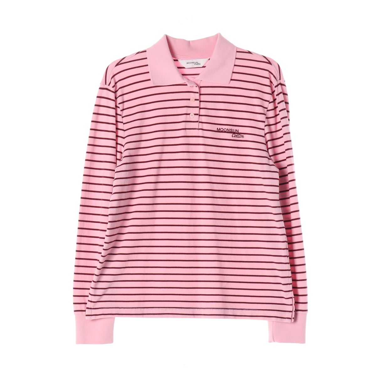 문선 24FW 스트라이프 면 레귤러핏 긴팔 카라 티셔츠 상세 이미지 1