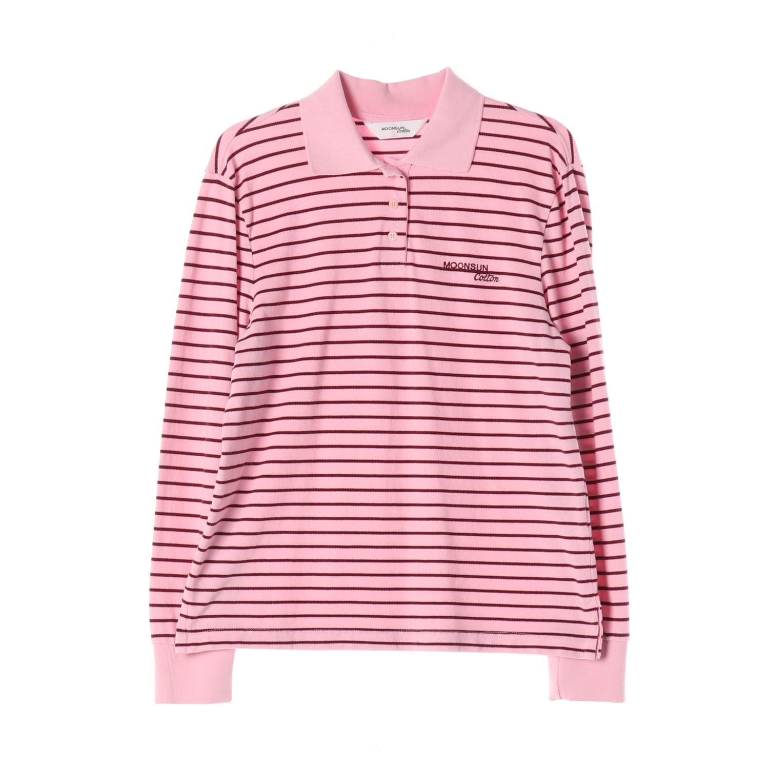 문선 24FW 스트라이프 면 레귤러핏 긴팔 카라 티셔츠 이미지 1