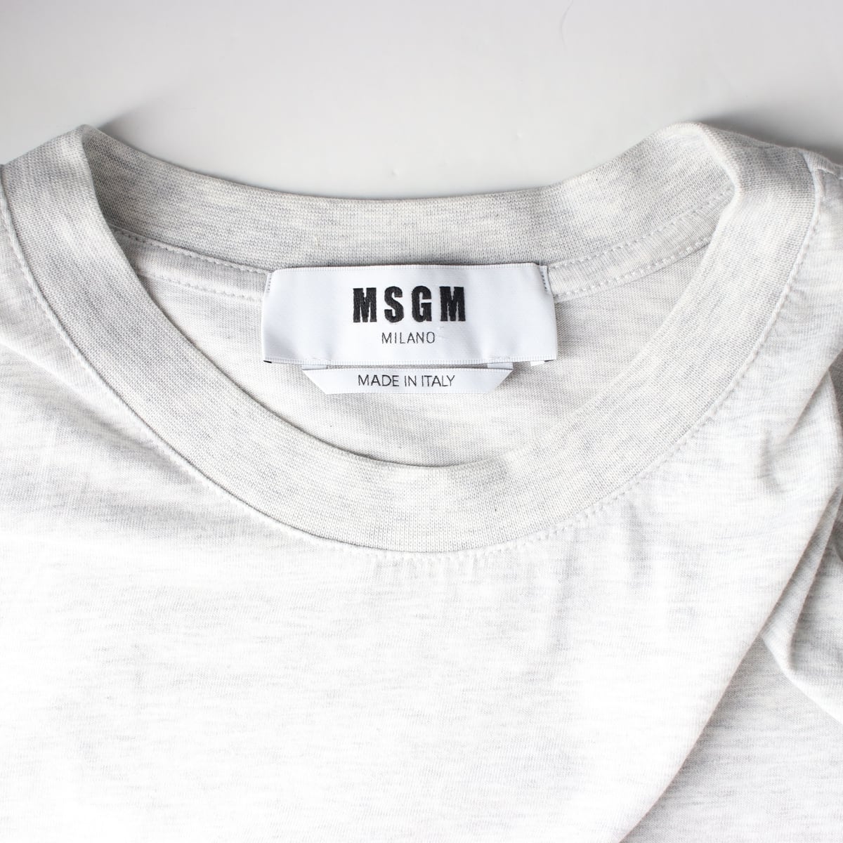 엠에스지엠 MSGM 로고 프린트 면 반팔 티셔츠 멜란지그레이 상세 이미지 3