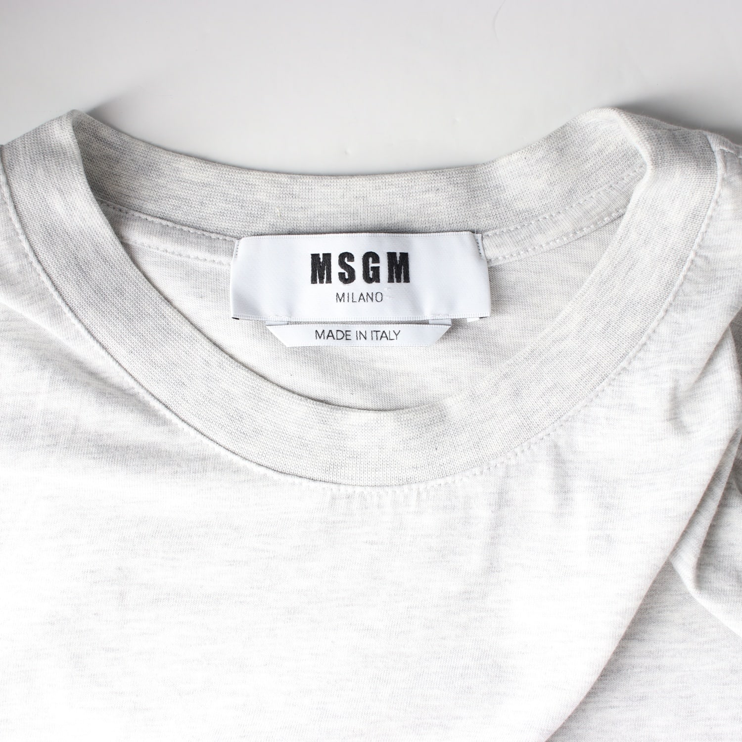 엠에스지엠 MSGM 로고 프린트 면 반팔 티셔츠 멜란지그레이 이미지 3