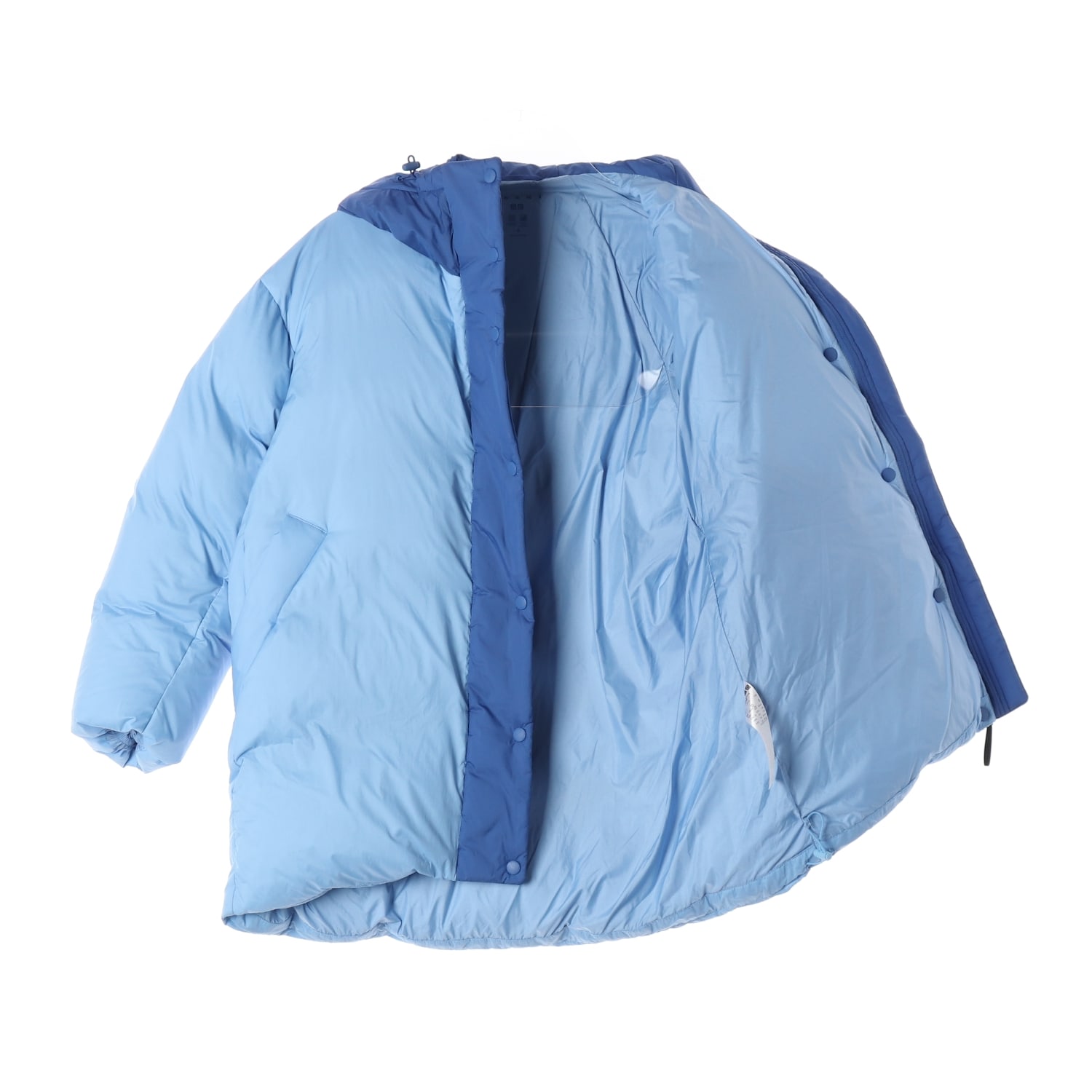 유니클로 X 마르니 배색 컬러 후드 다운 숏 패딩 스카이블루 이미지 2