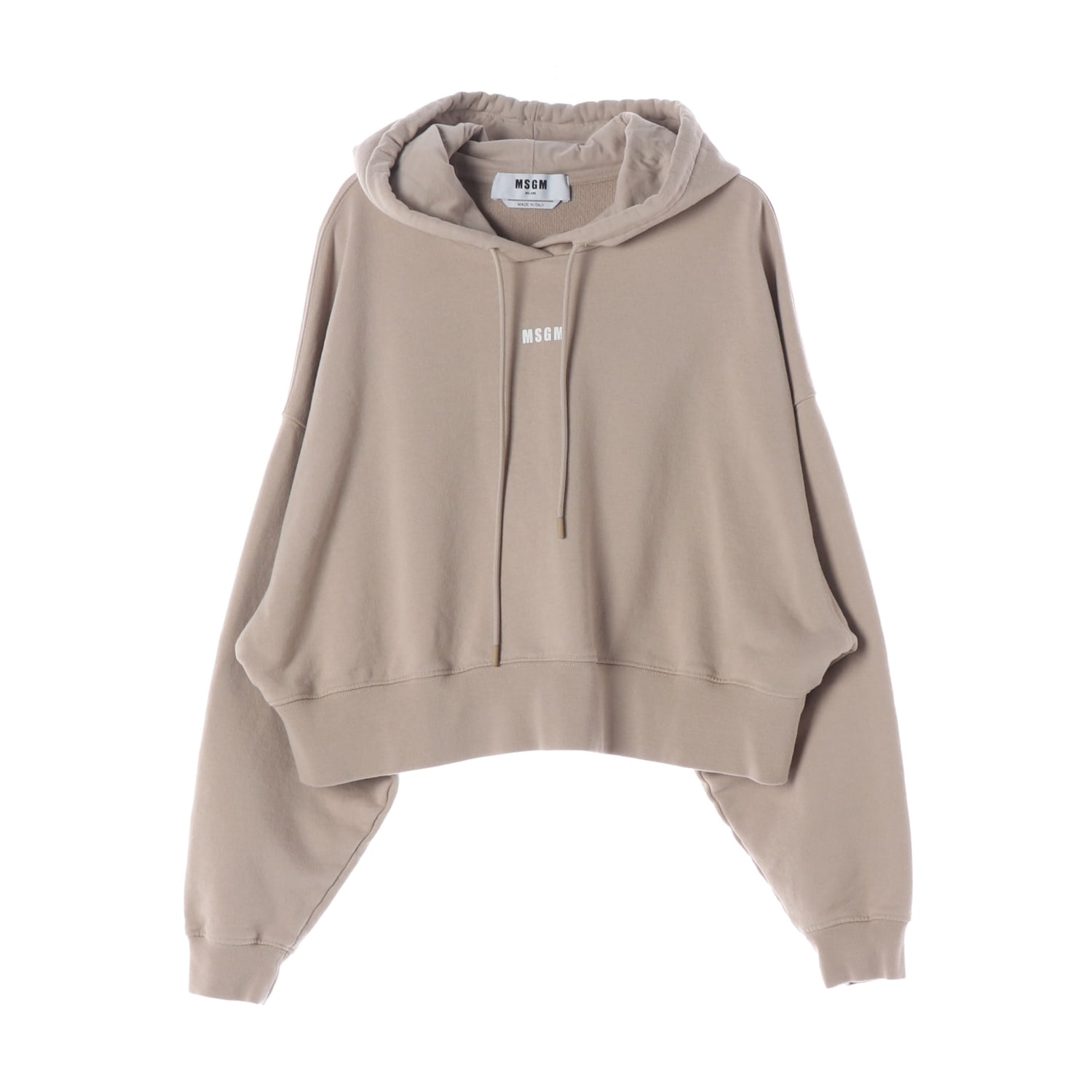 엠에스지엠 21FW 로고 프린트 면 크롭 후드티 이미지 1