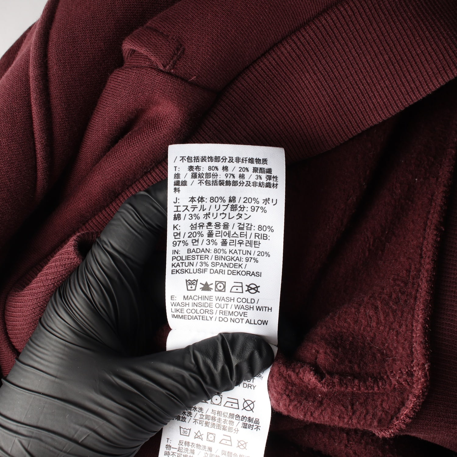 나이키 키즈 24FW 아치 로고 기모 후드티 후디 버건디 이미지 4