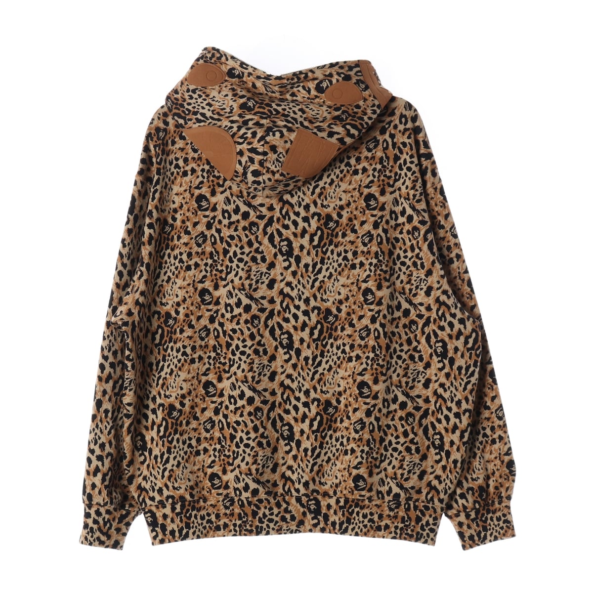 베이프 25FW 와일드 레오파드 패턴 샤크 릴렉스드 핏 풀 집 후드 베이지 상세 이미지 2